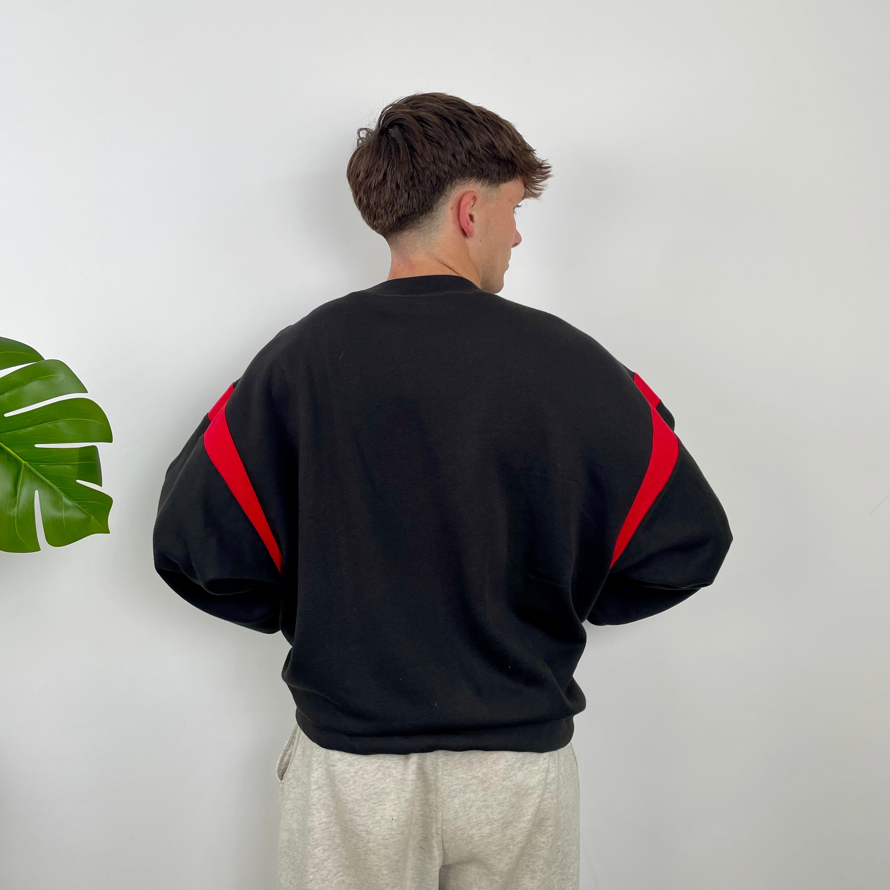 Adidas RARE Black Embroidered Spell Out Sweatshirt (XL)
