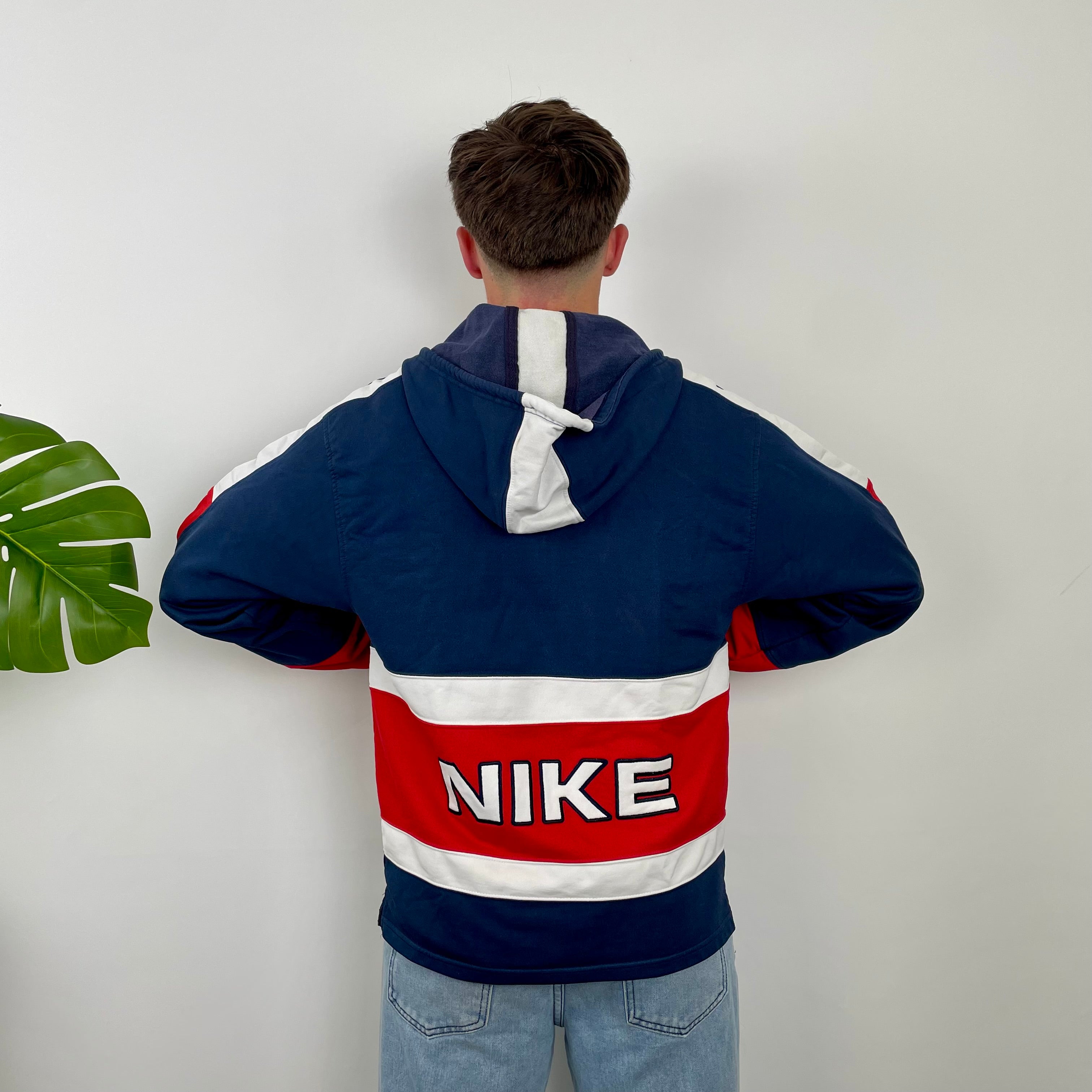 Nike Navy Embroidered Spell Out Quarter Zip (L)