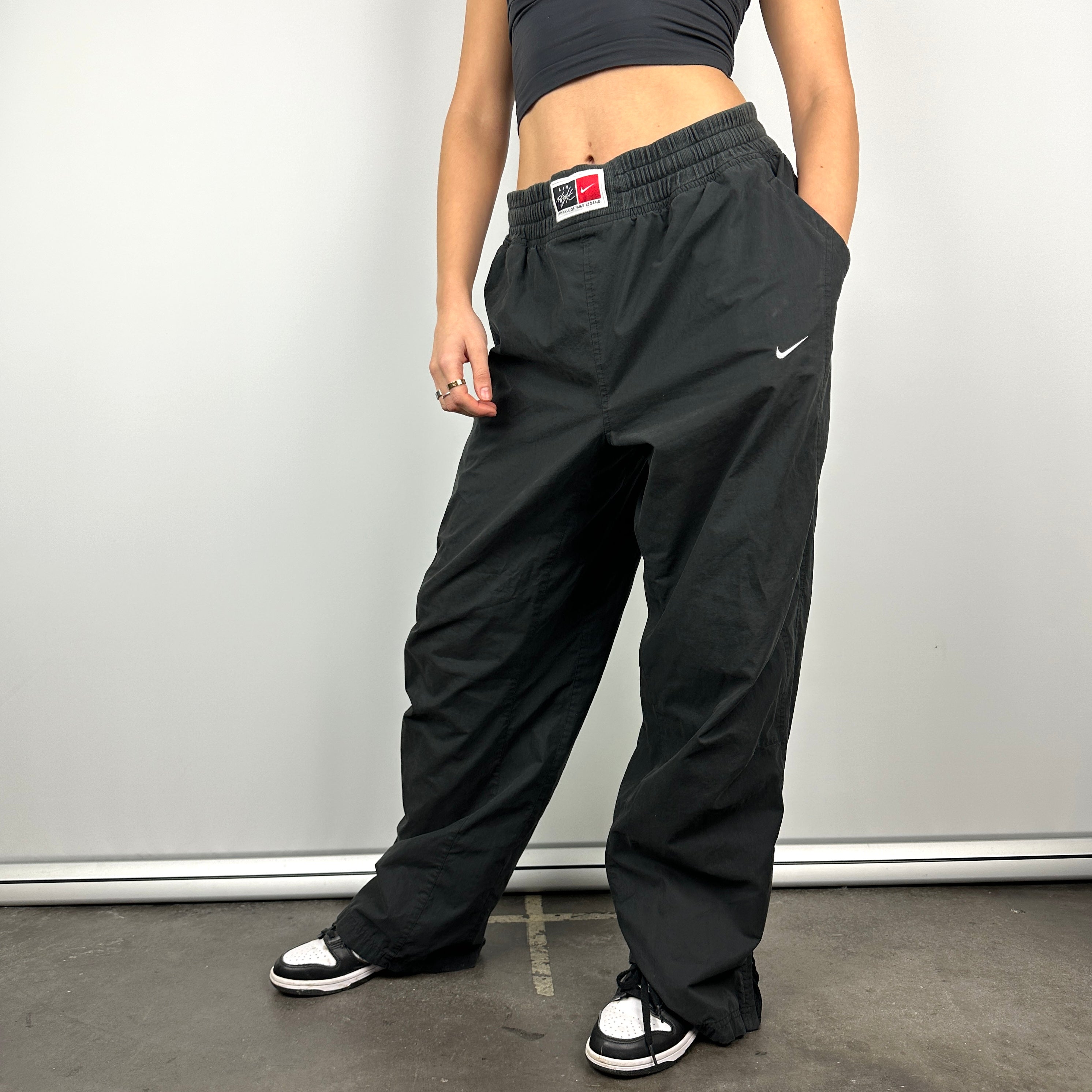 Nike Air Black Embroidered Spell Out Track Pants (L)