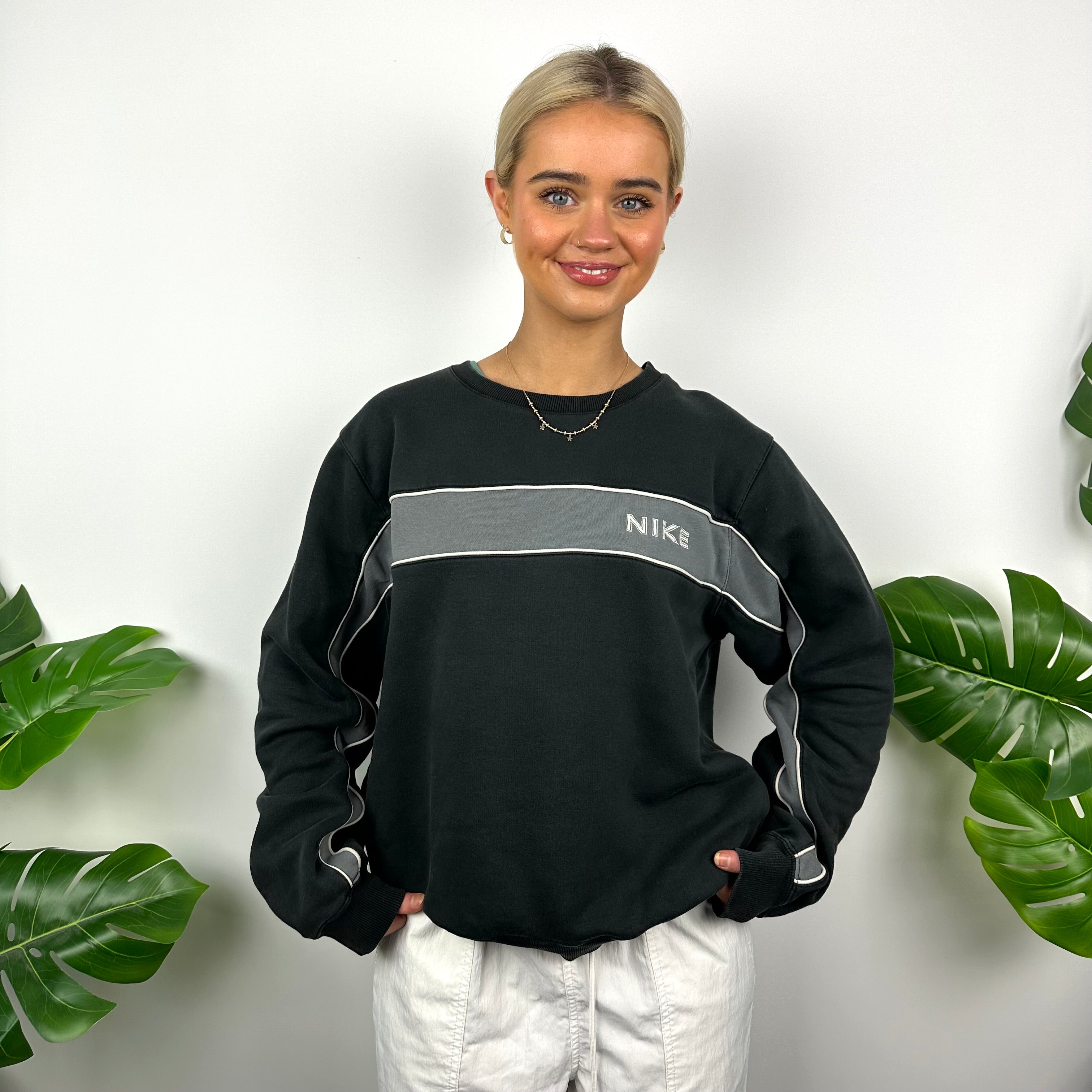 Nike Black Embroidered Spell Out Sweatshirt (S)