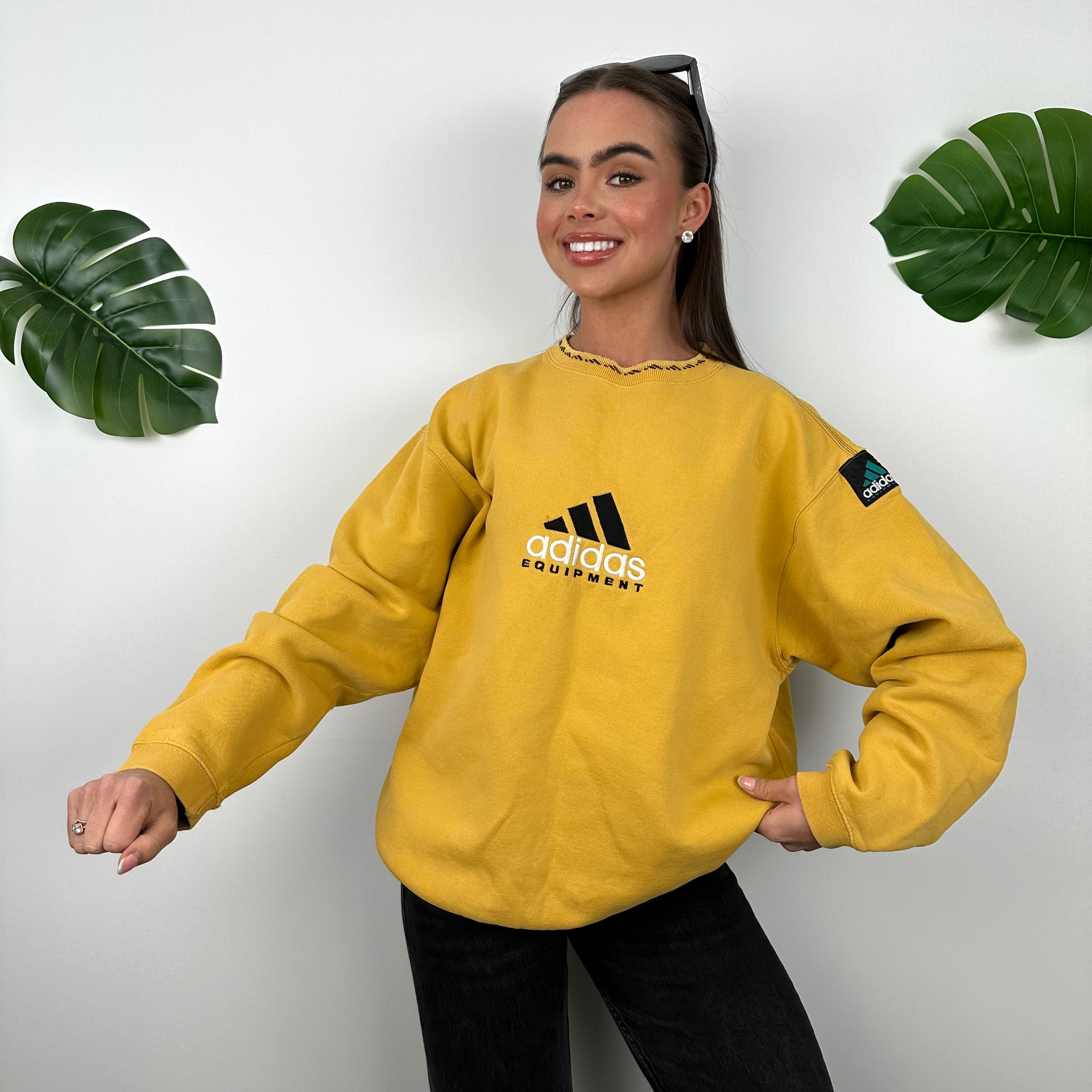 Adidas Equipment Yellow Embroidered Spell Out Sweatshirt (M)