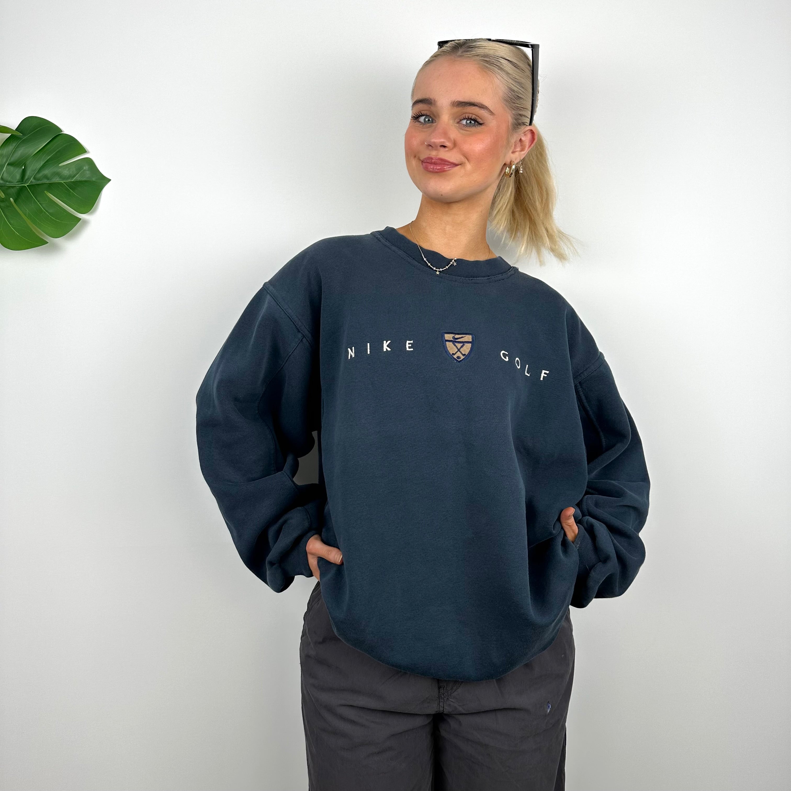 Nike Golf Navy Embroidered Spell Out Sweatshirt (L)