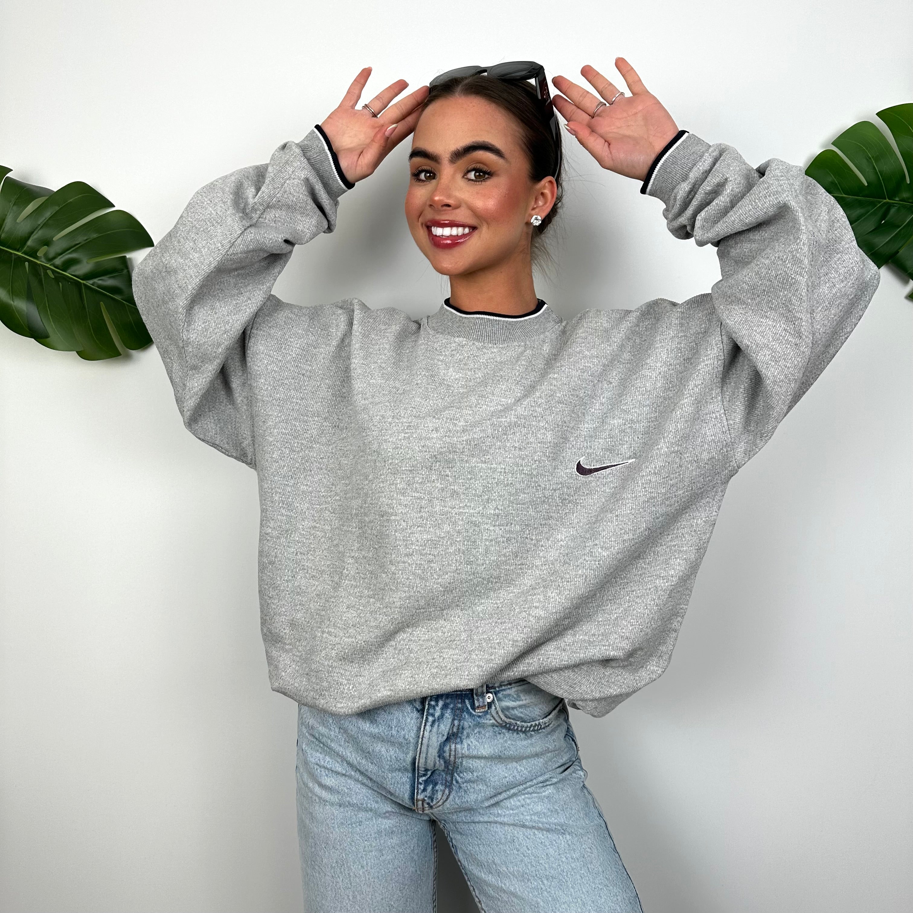 Nike Grey Embroidered Spell Out Sweatshirt (L)