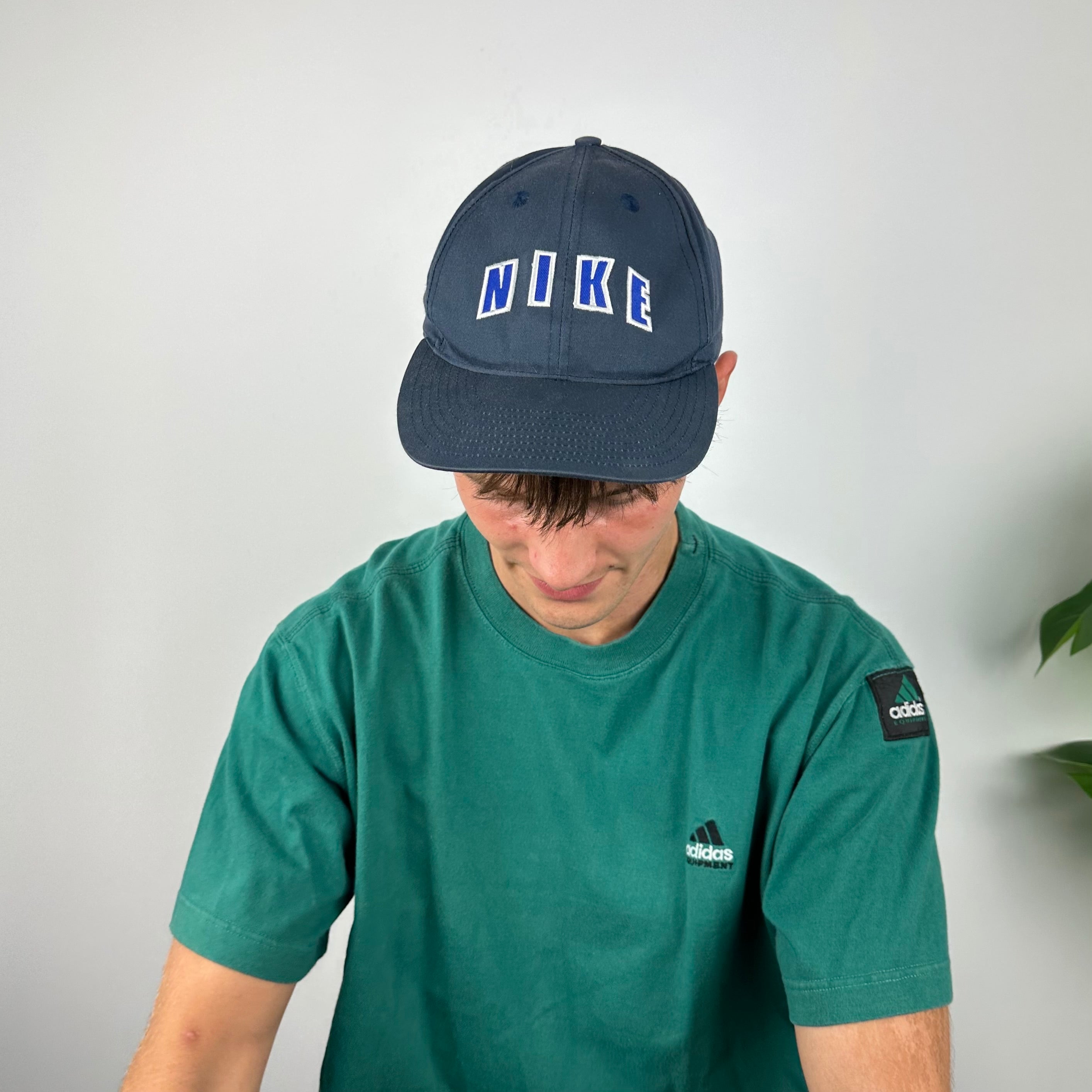 Nike RARE Navy Embroidered Spell Out Cap