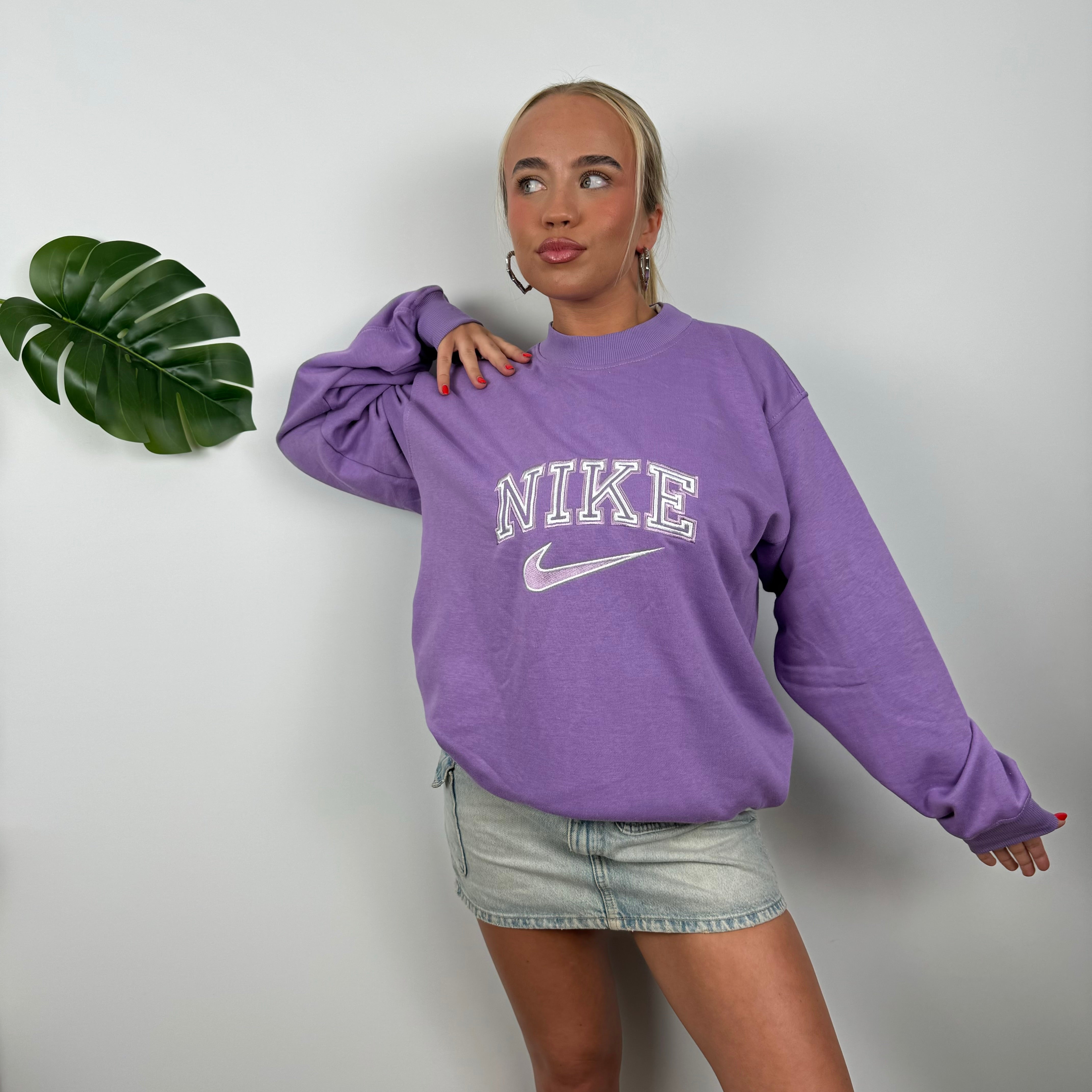 Nike Lilac Embroidered Spell Out Sweatshirt (L)