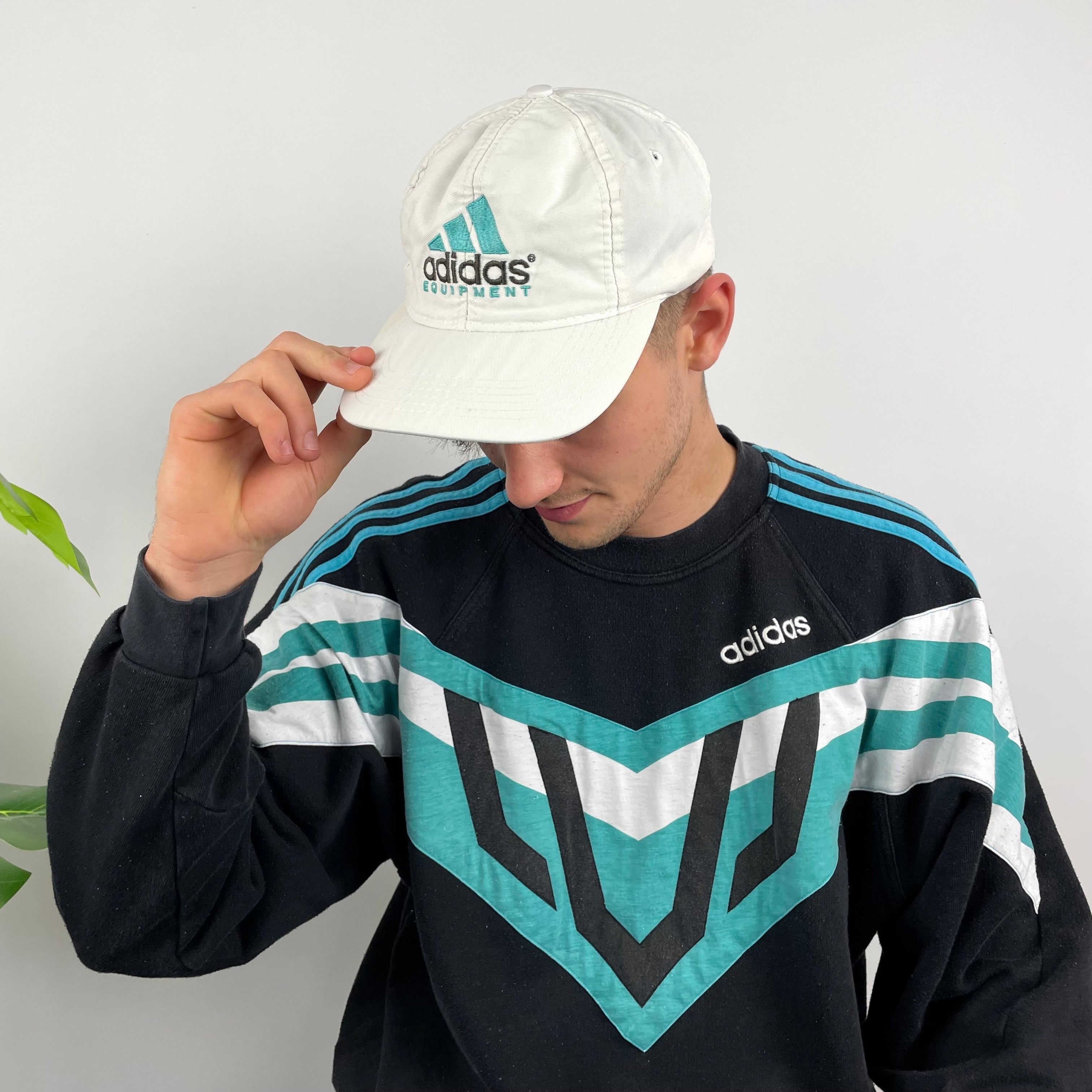 Adidas Equipment RARE White Embroidered Spell Out Cap