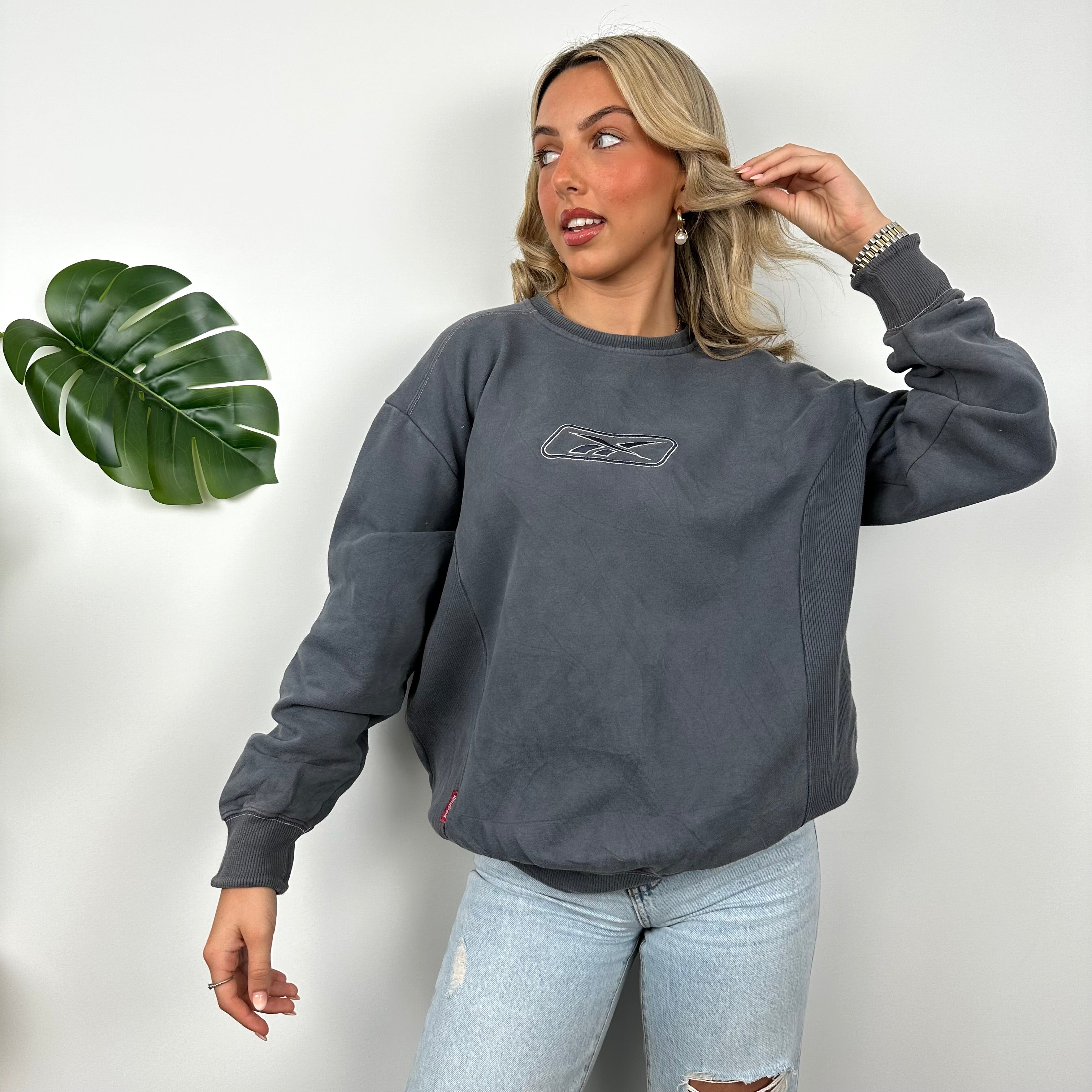 Reebok Grey Embroidered Logo Sweatshirt (M)