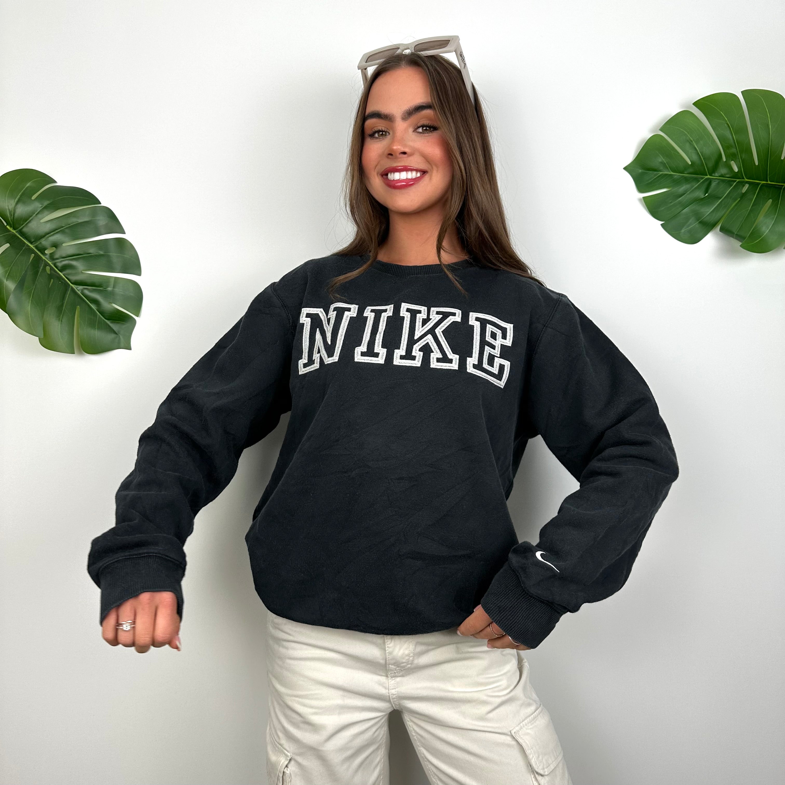 Nike Black Embroidered Spell Out Sweatshirt (S)