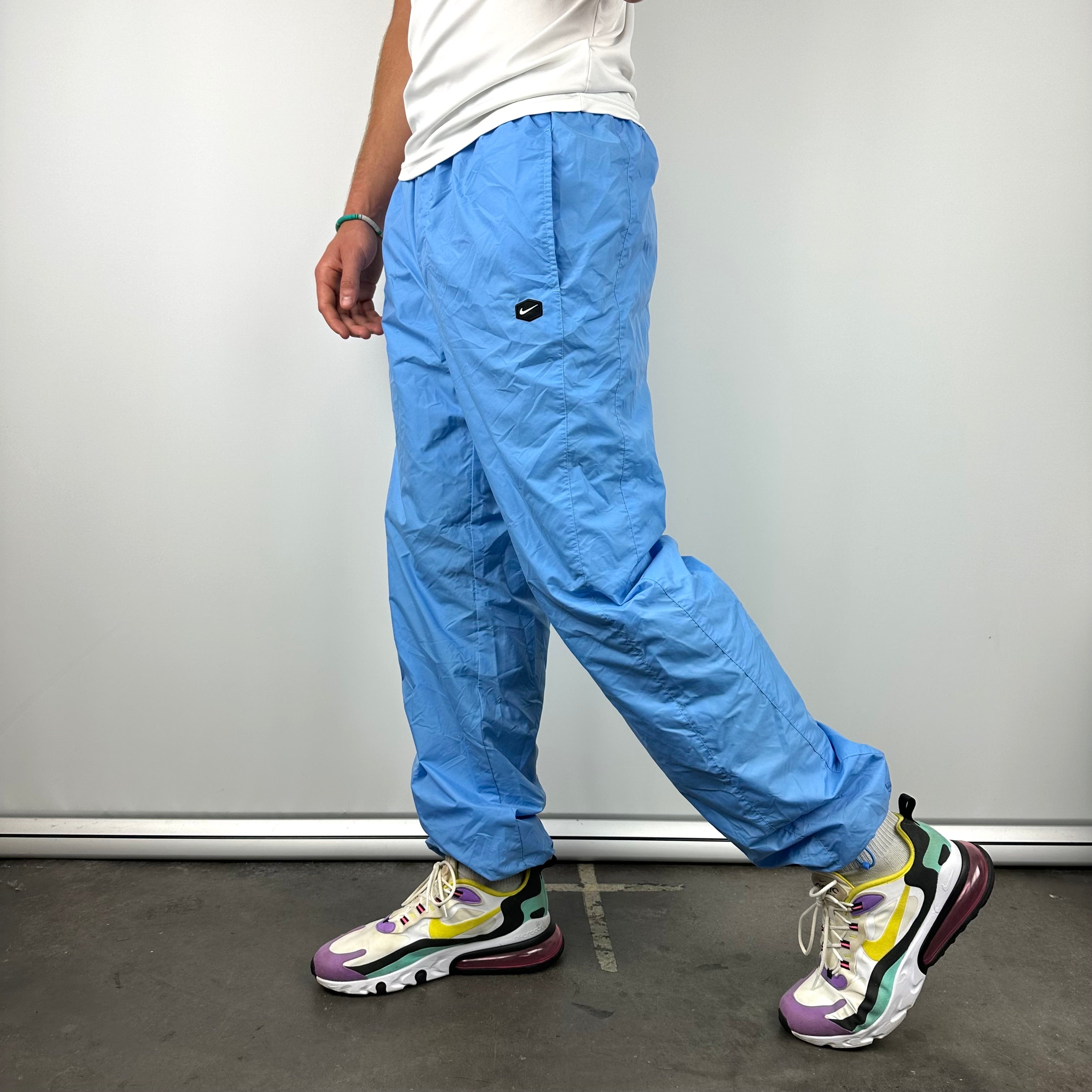 Nike Blue Embroidered Swoosh Track Pants (L)