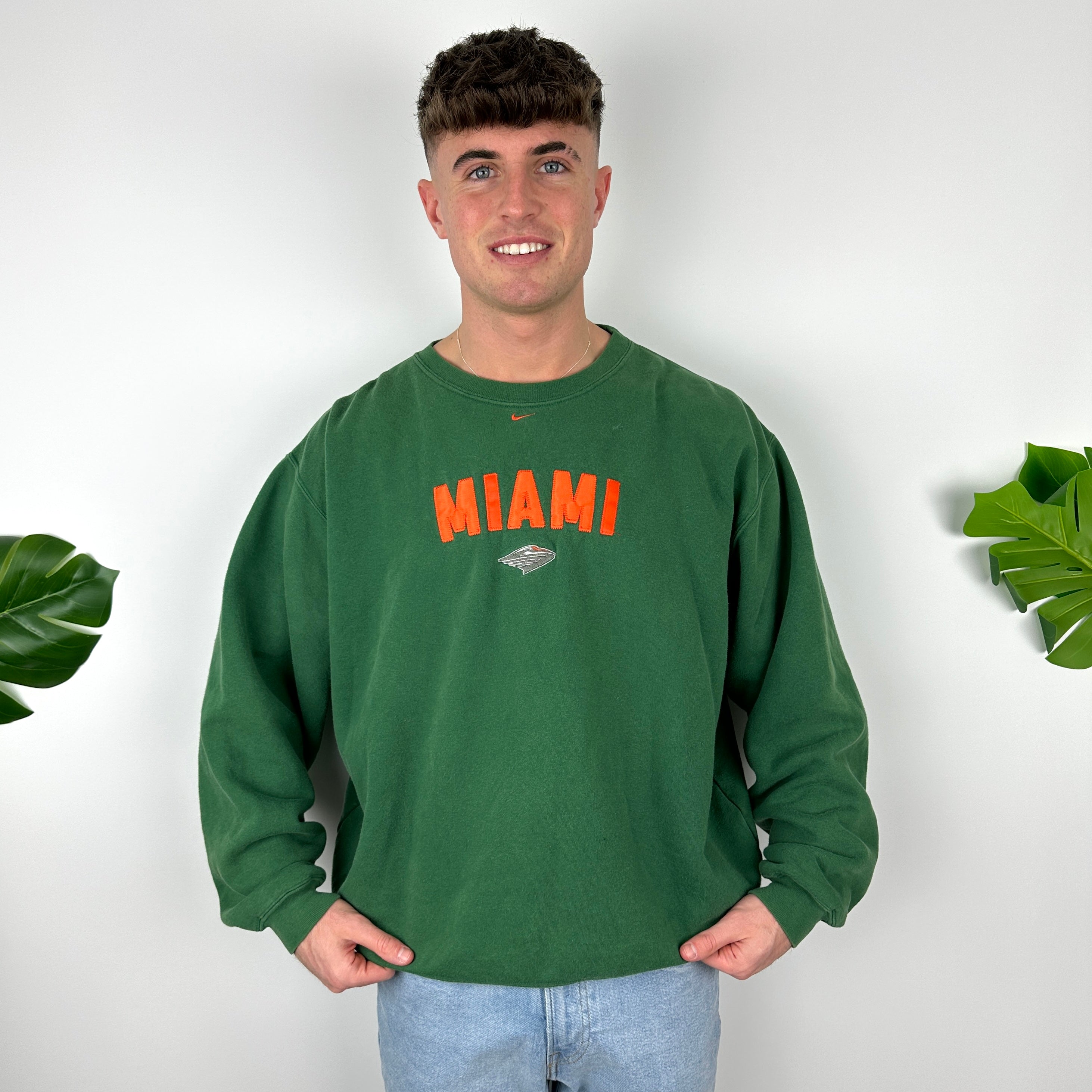 Nike X Miami Green Embroidered Spell Out Sweatshirt (XL)