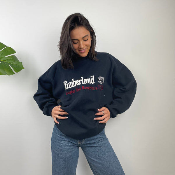 Timberland Black Embroidered Spell Out Sweatshirt (L)