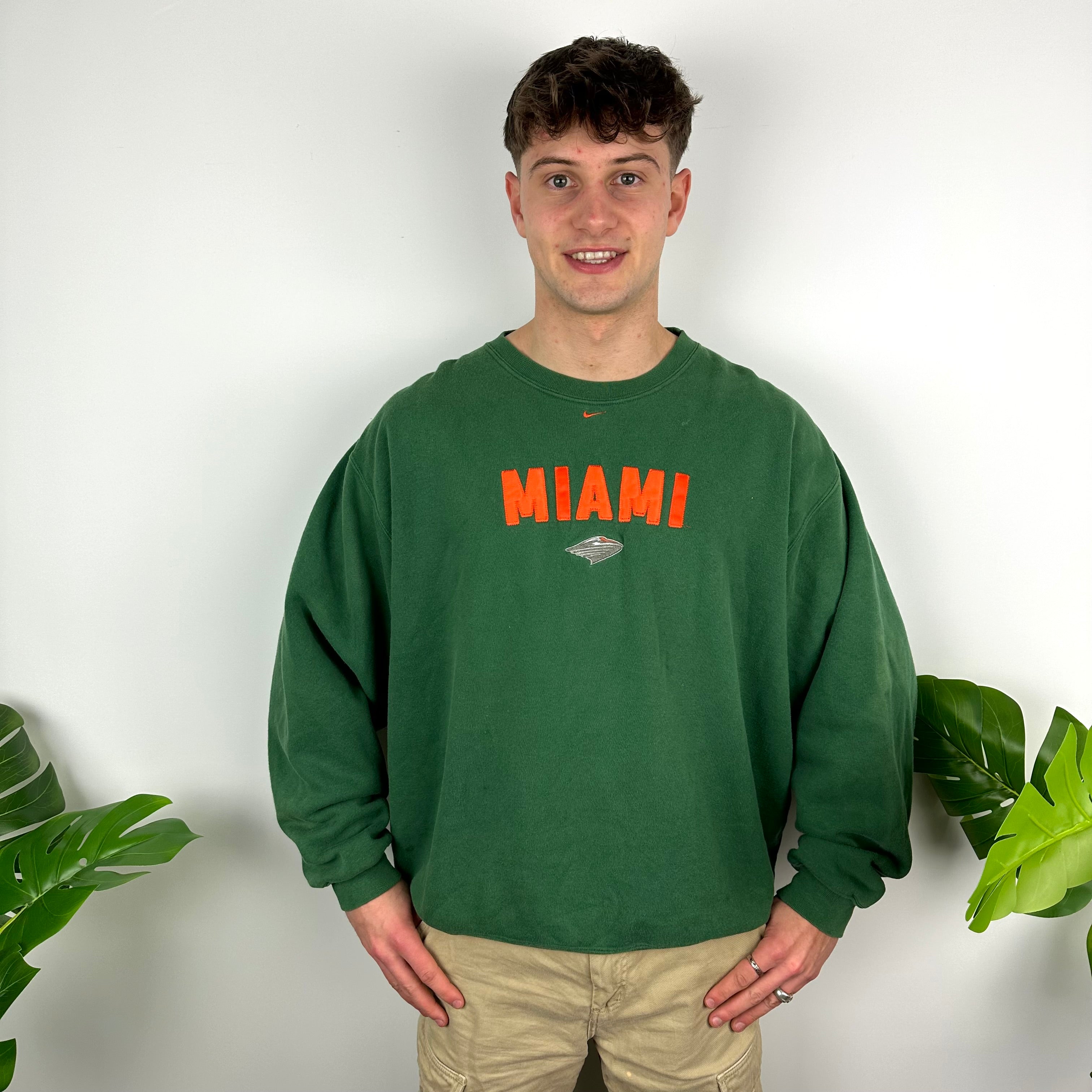 Nike X Miami Green Embroidered Spell Out Sweatshirt (XL)