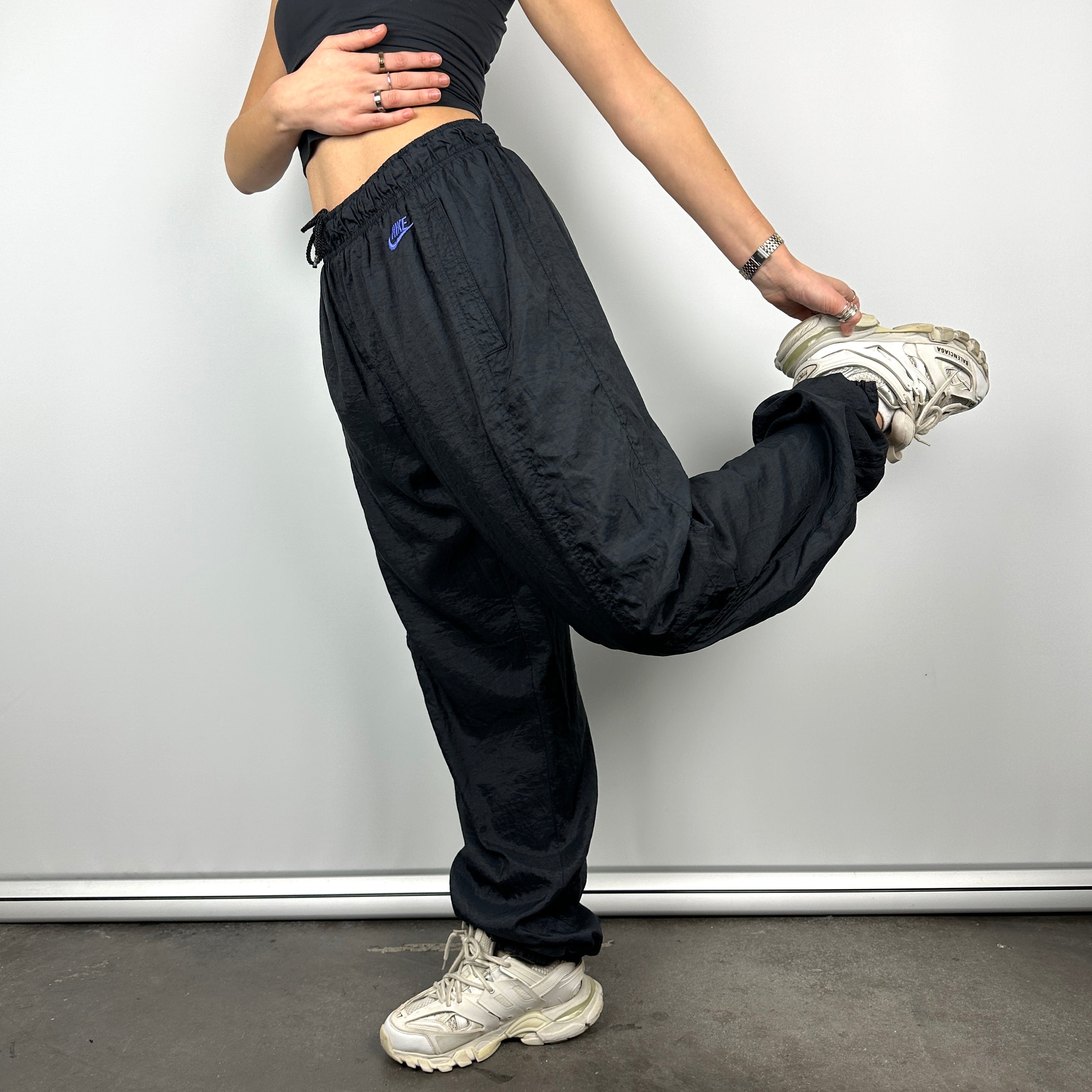 Nike Black Embroidered Spell Out Track Pants (L)