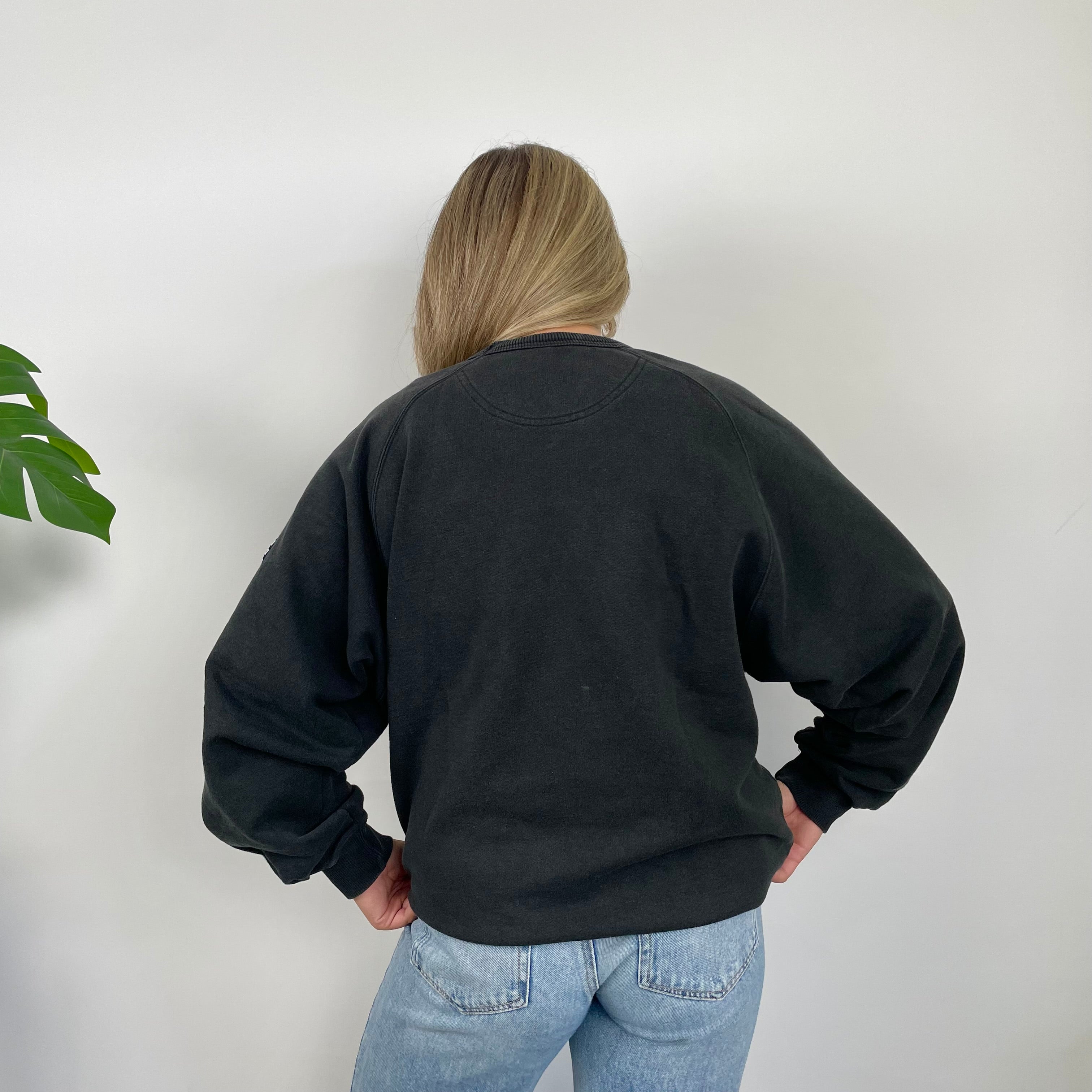Adidas Black Embroidered Spell Out Sweatshirt (L)