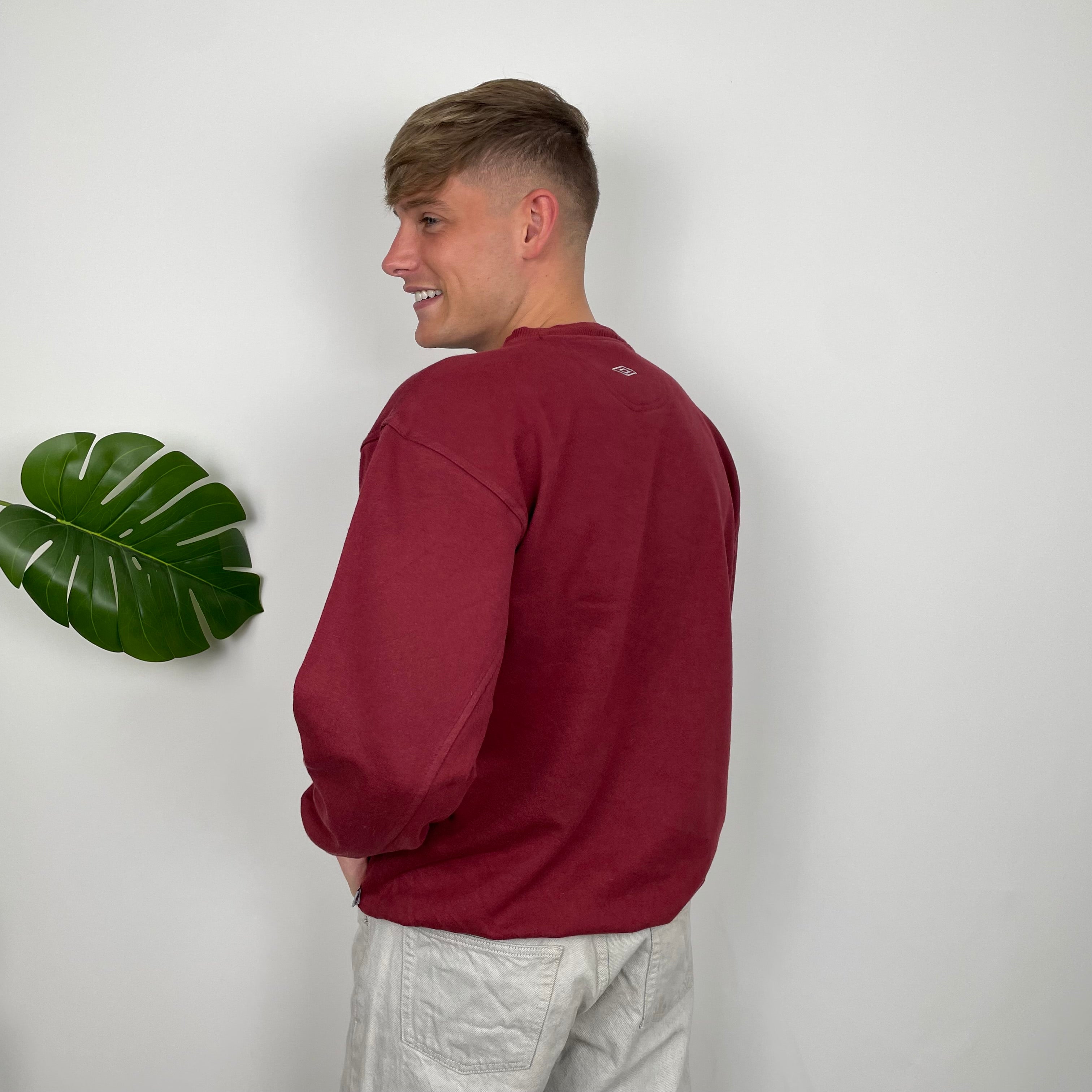 Umbro RARE Maroon Embroidered Spell Out Sweatshirt (L)