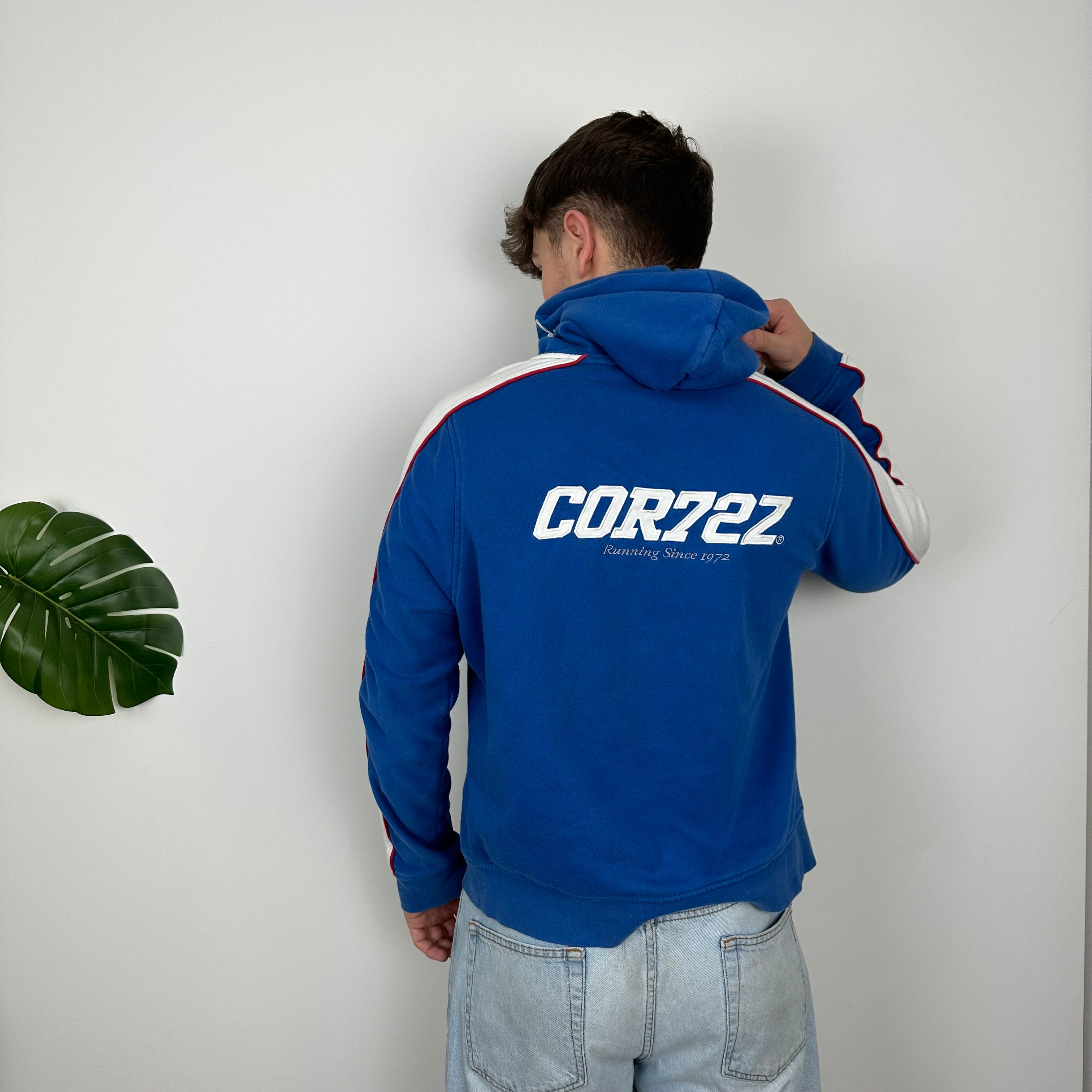 Nike Cortez Blue Embroidered Swoosh Hoodie (XL)