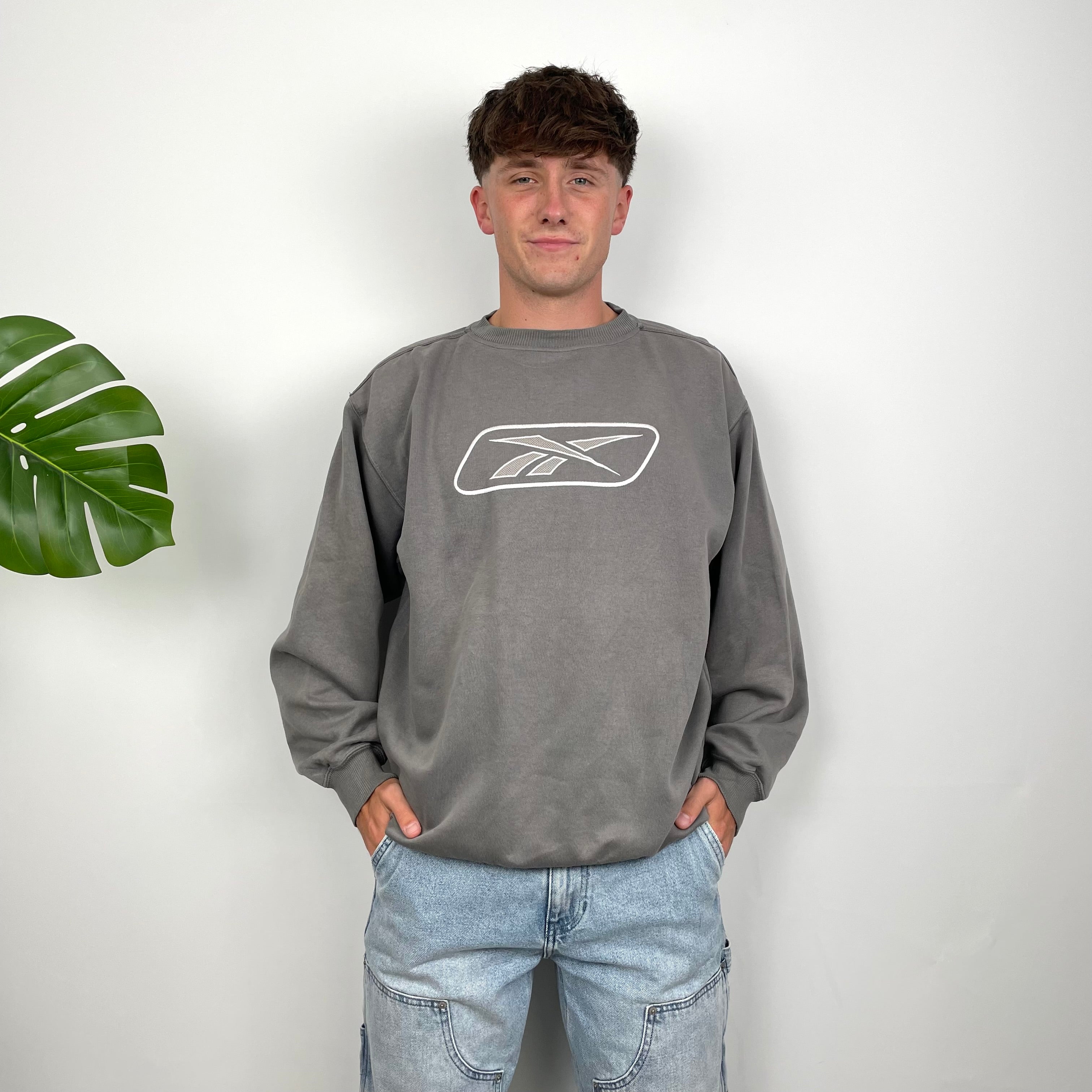 Reebok Grey Embroidered Logo Sweatshirt (M)