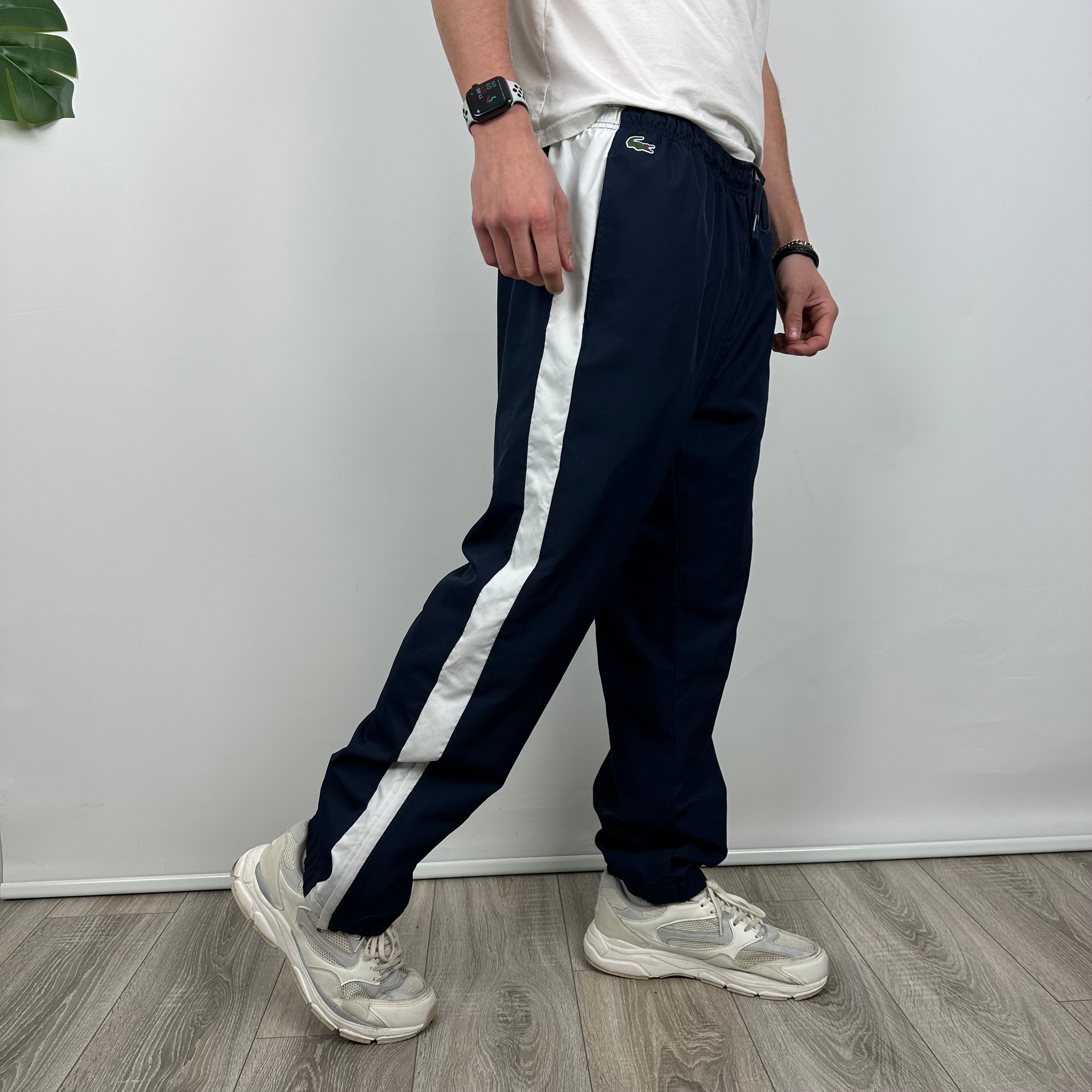 Lacoste Navy Embroidered Logo Track Pants (XL)