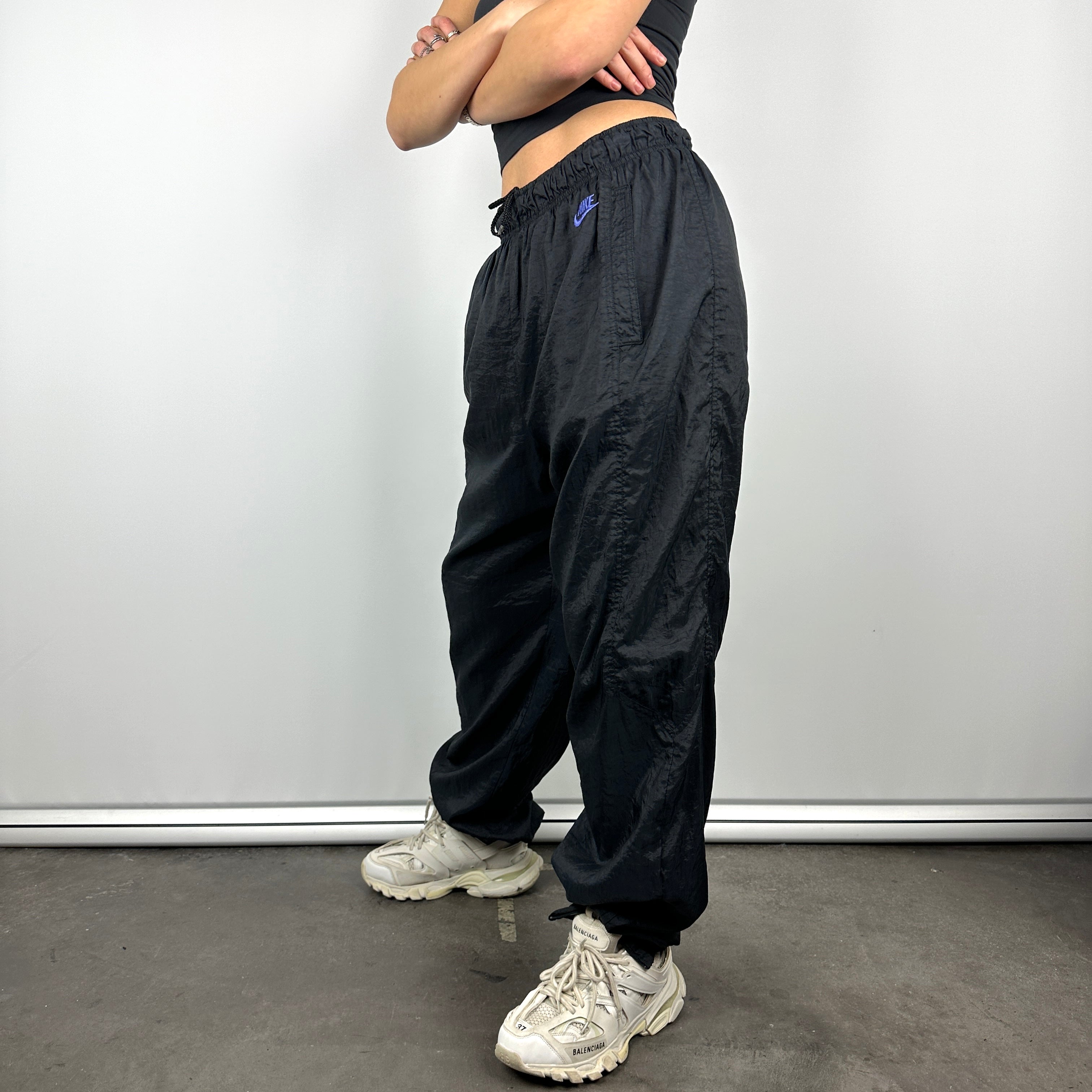 Nike Black Embroidered Spell Out Track Pants (L)