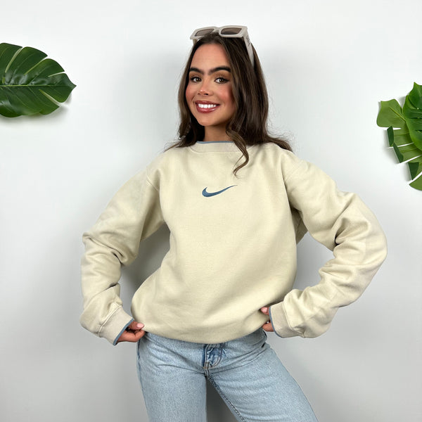 Nike RARE Cream Embroidered Swoosh Sweatshirt (M)