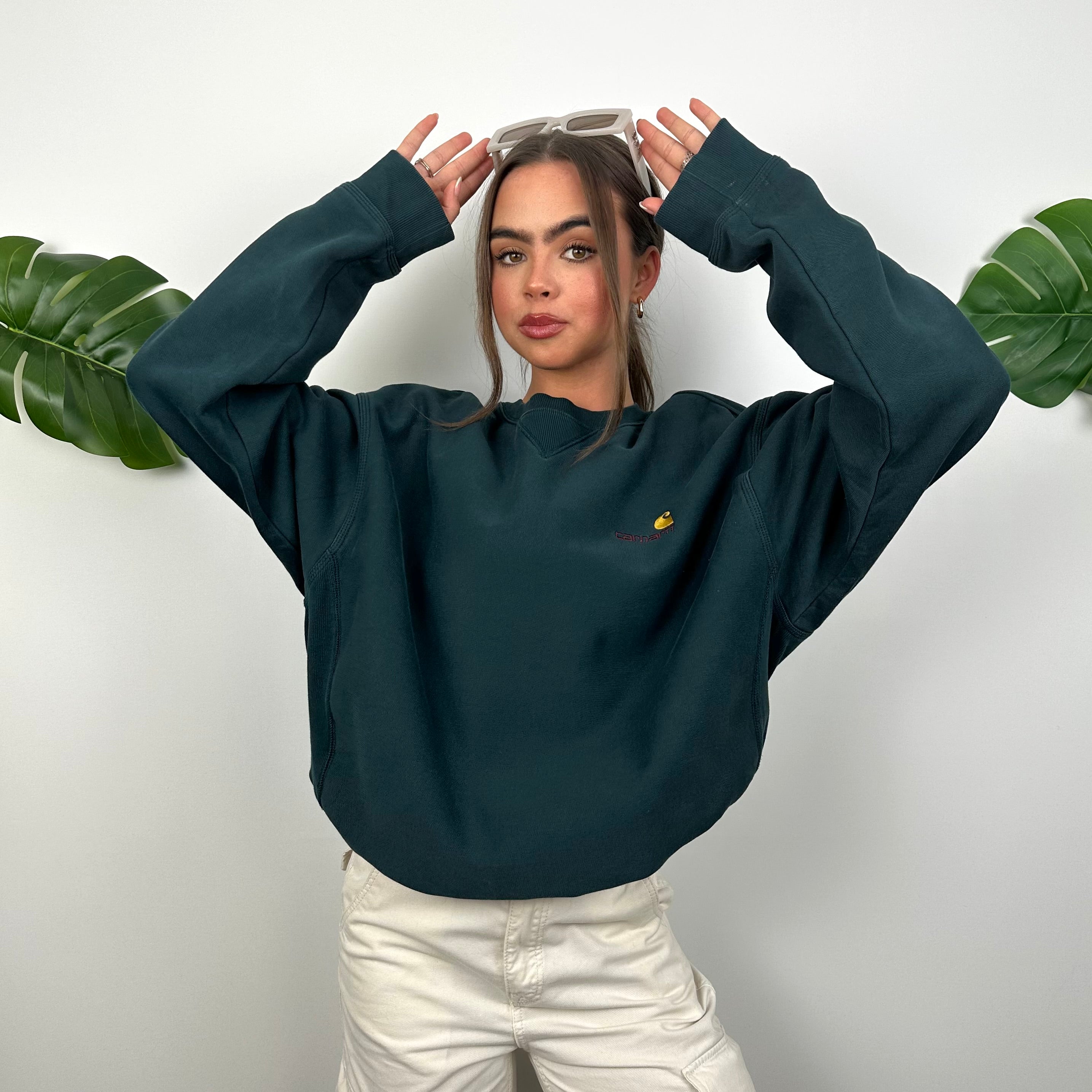 Carhartt Green Embroidered Spell Out Sweatshirt (L)