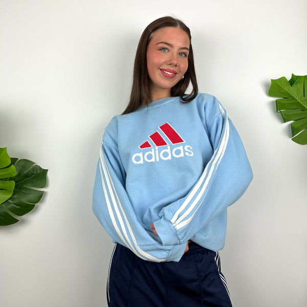 Adidas Equipment RARE Baby Blue Embroidered Spell Out Sweatshirt (M)