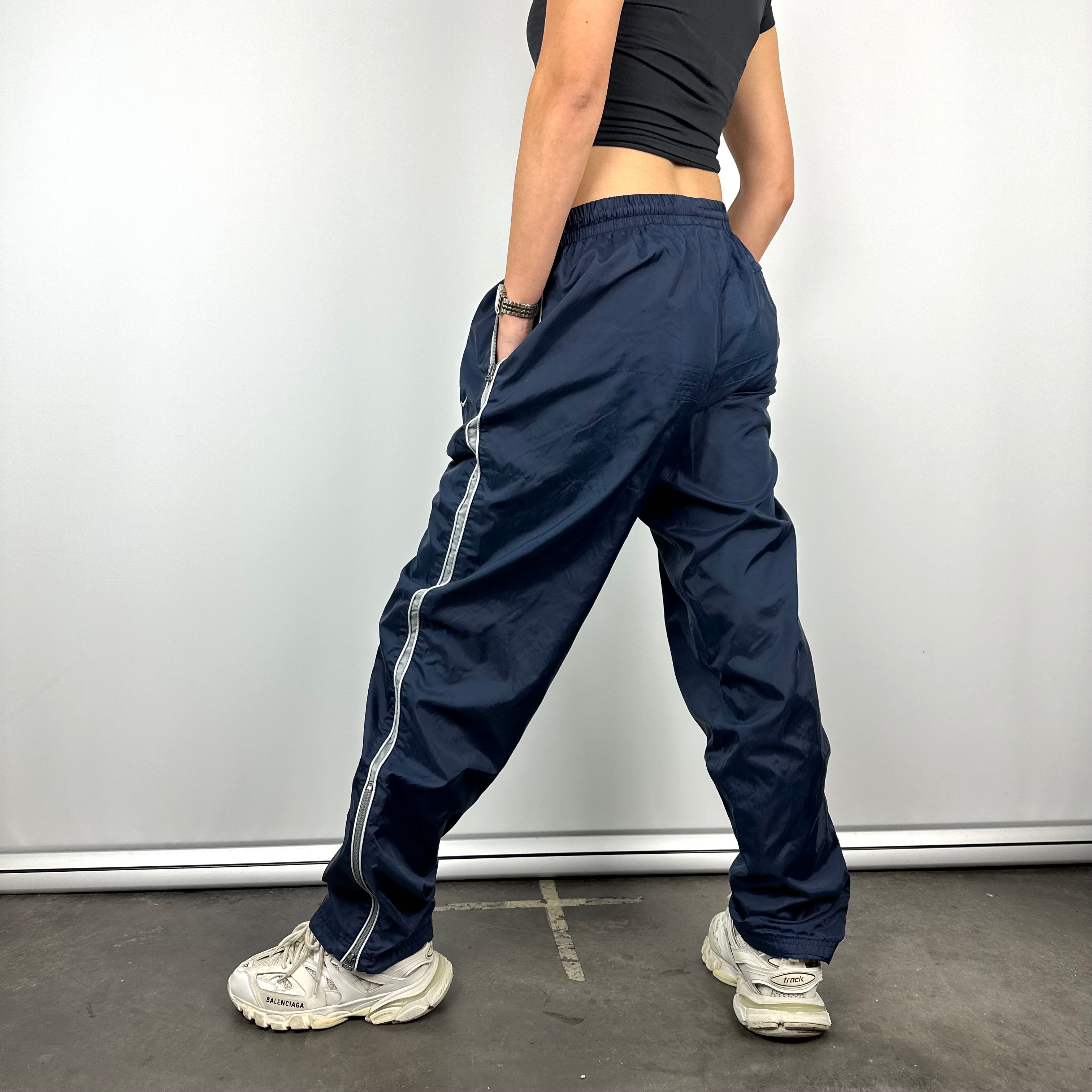 Nike Navy Embroidered Swoosh Track Pants (M)