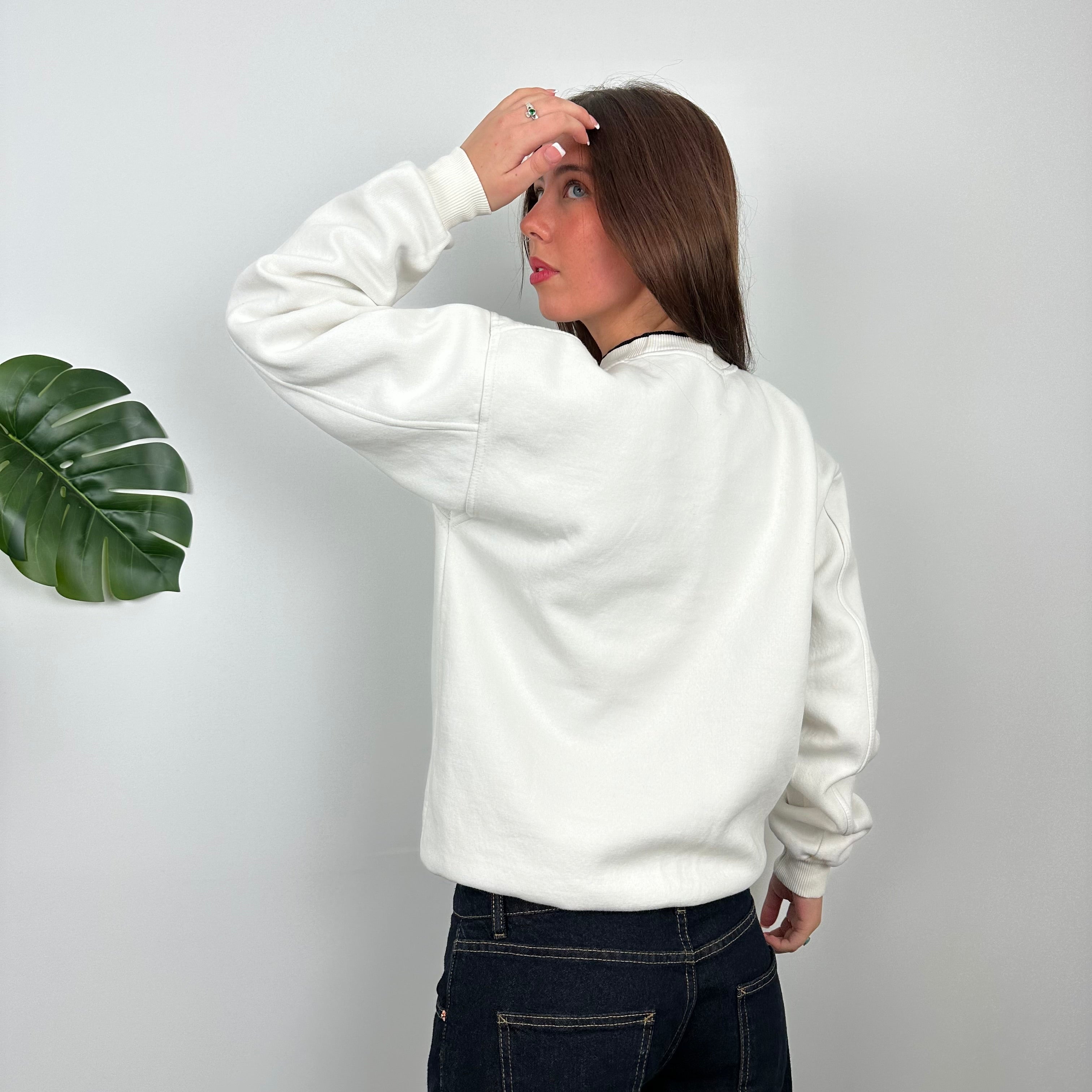 Nike White Embroidered Spell Out Sweatshirt (M)