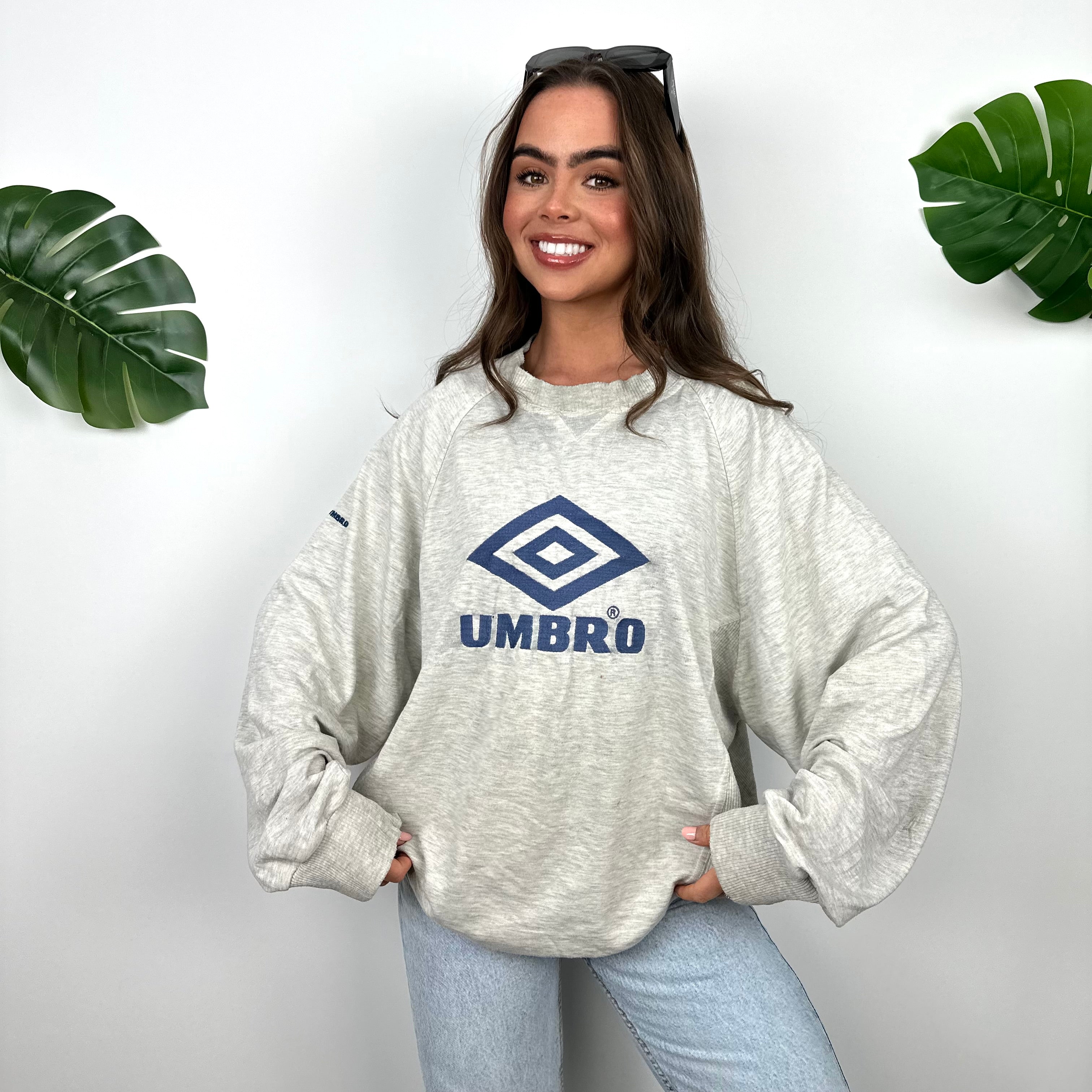 Umbro Grey Embroidered Spell Out Sweatshirt (L)