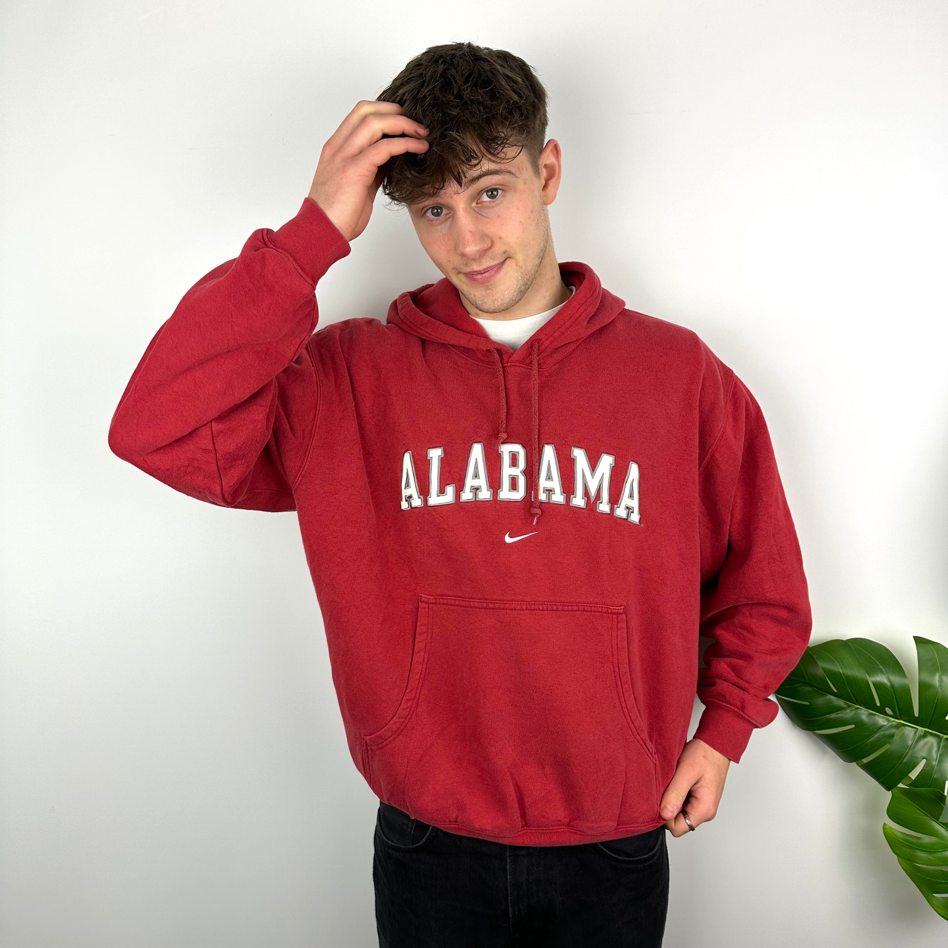 Nike x Alabama Red Embroidered Spell Out Hoodie (L)