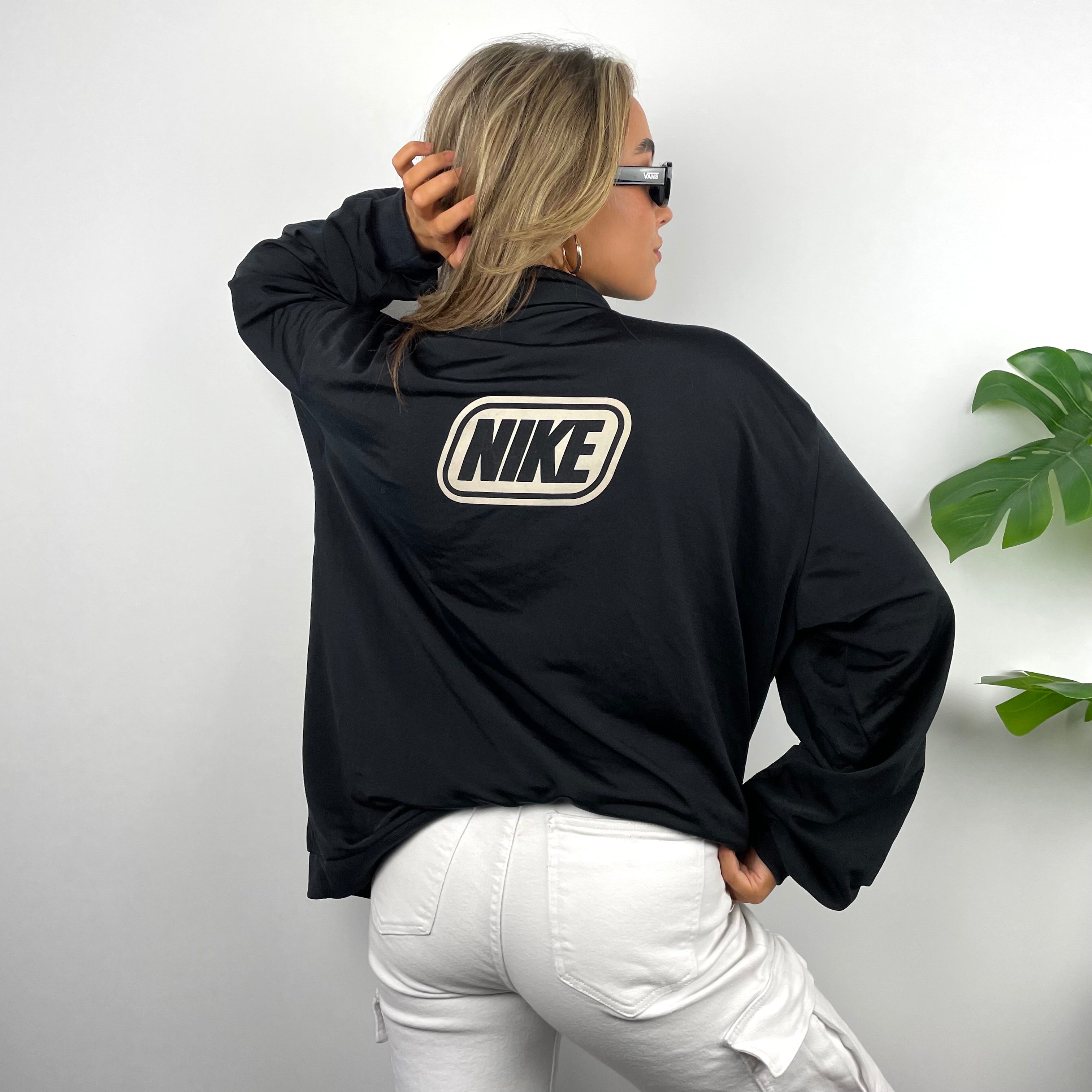 Nike RARE Black Spell Out Zip Up Track Jacket (M) – Jamie Online Vintage