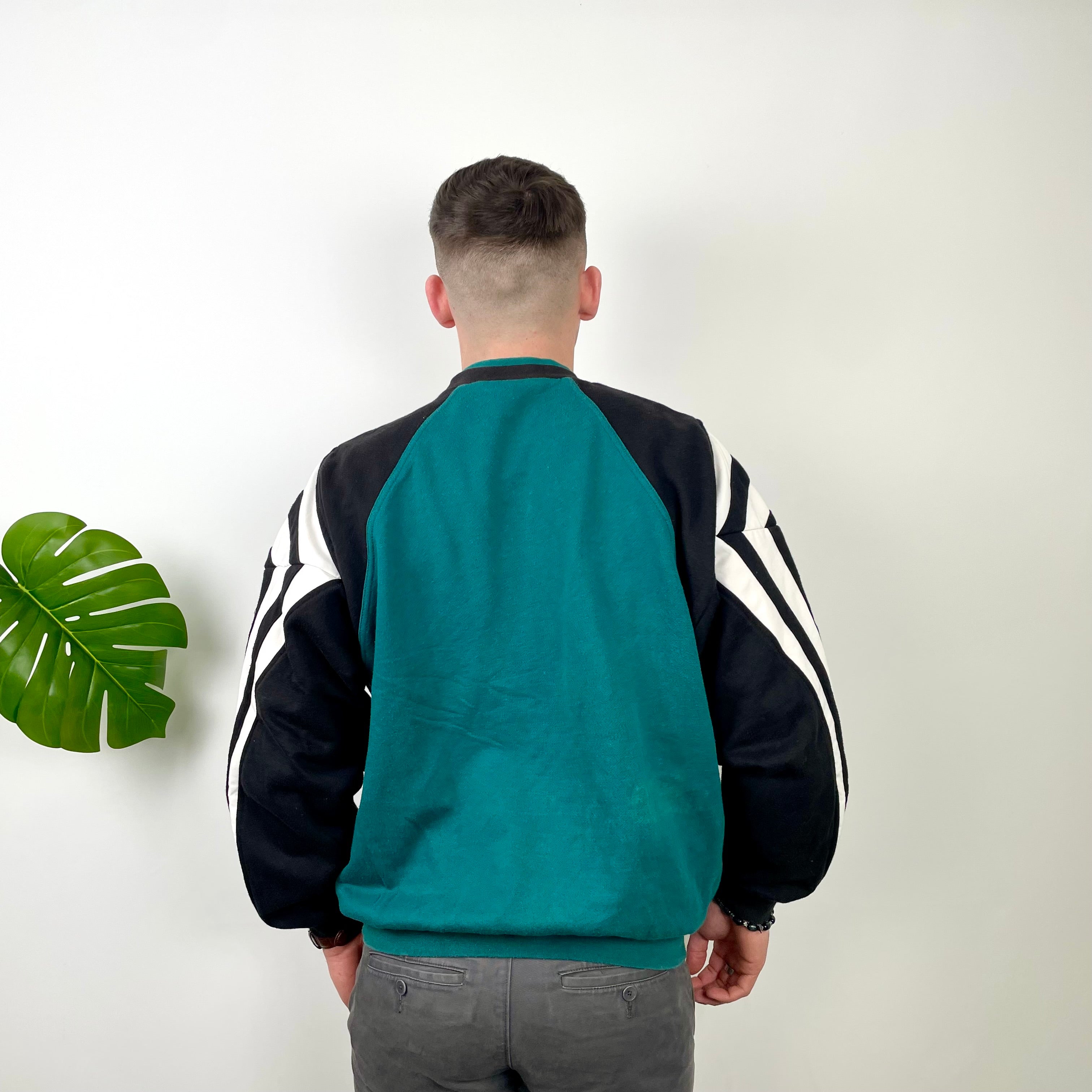 Adidas Embroidered Spell Out Colour Block Sweatshirt (L)