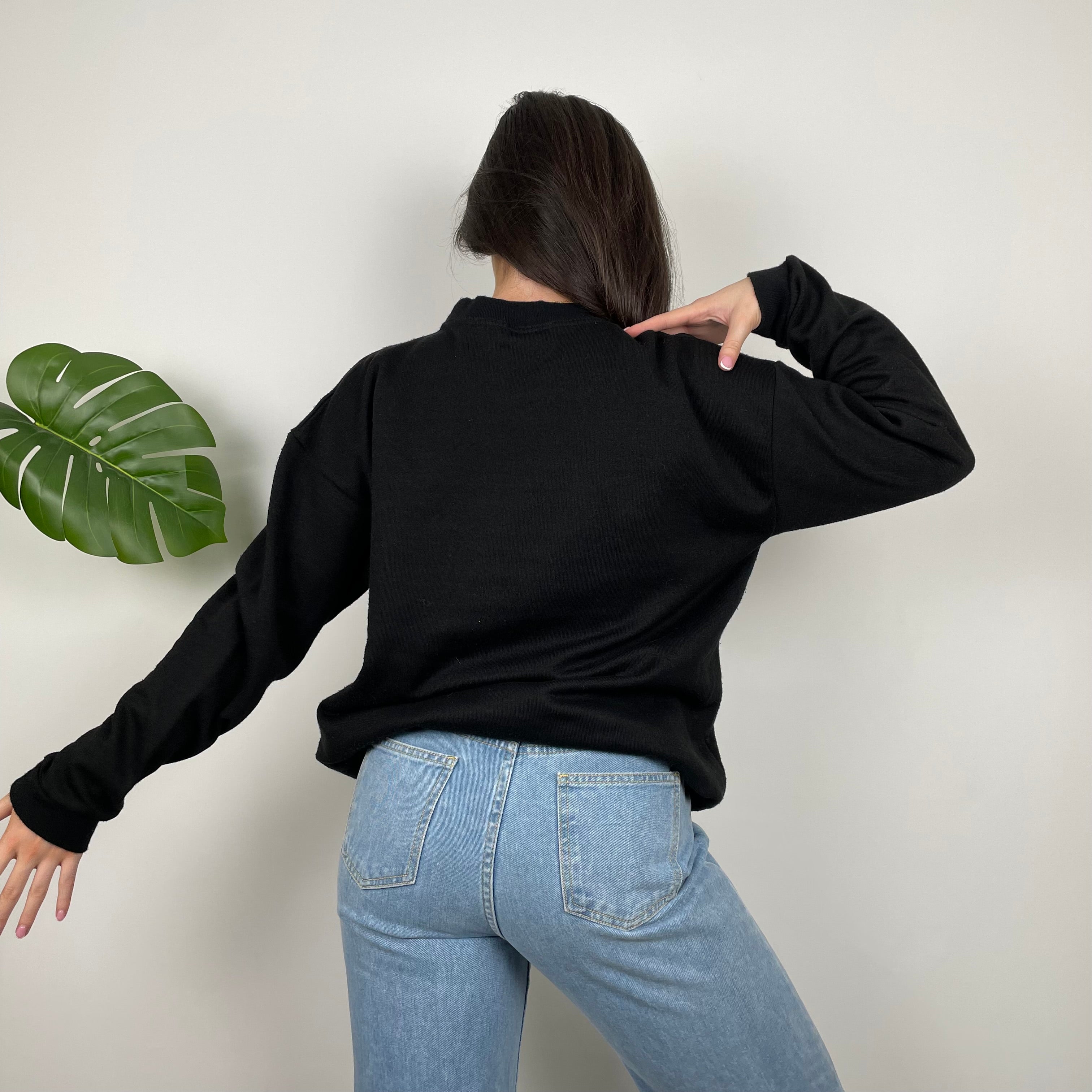 Reebok Black Embroidered Spell Out Sweatshirt (L)