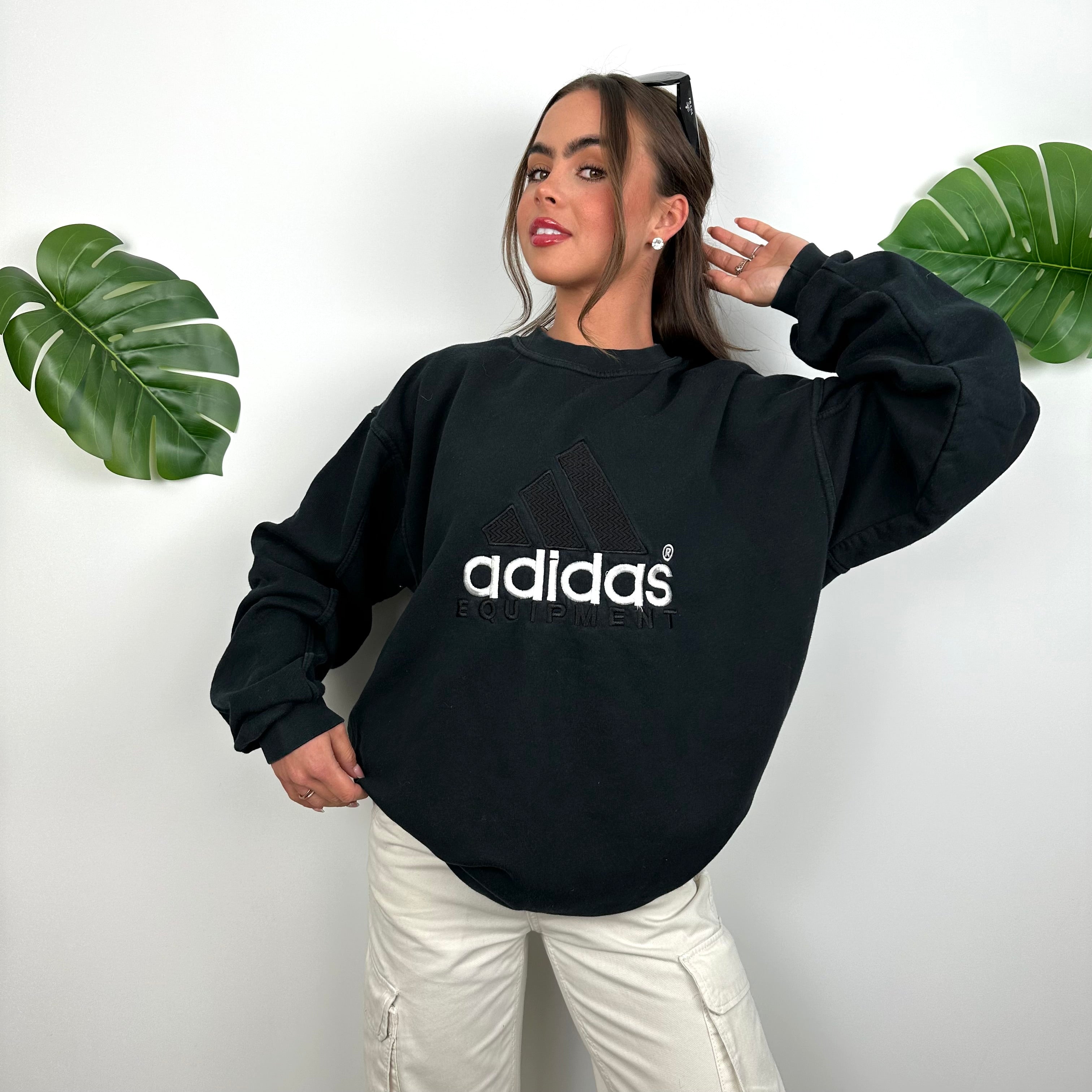 Adidas Equipment RARE Navy Embroidered Spell Out Sweatshirt (L)