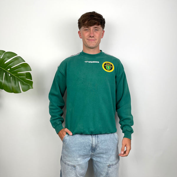 Umbro RARE Green Embroidered Spell Out Sweatshirt (S)