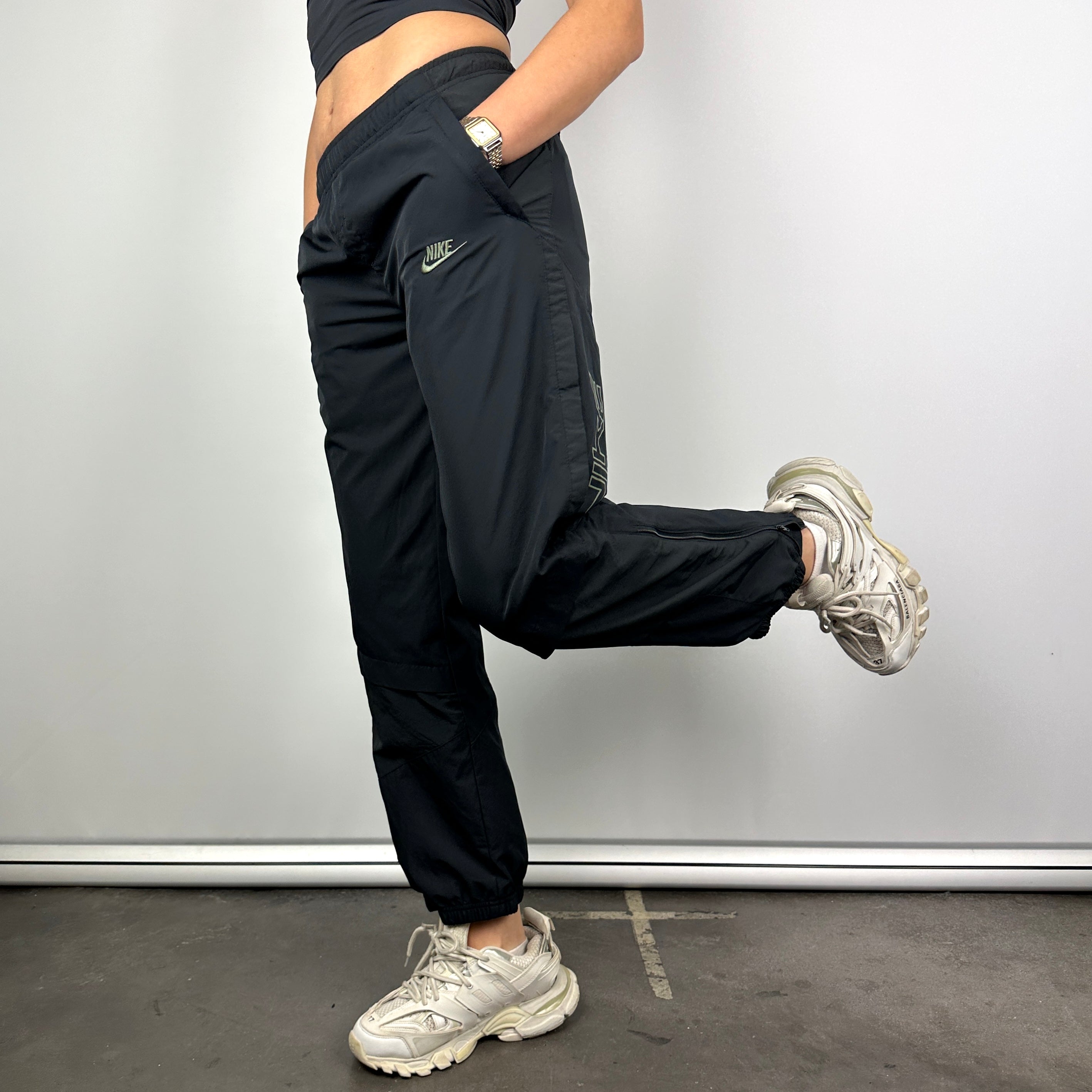 Nike Air Black Embroidered Spell Out Track Pants (S)