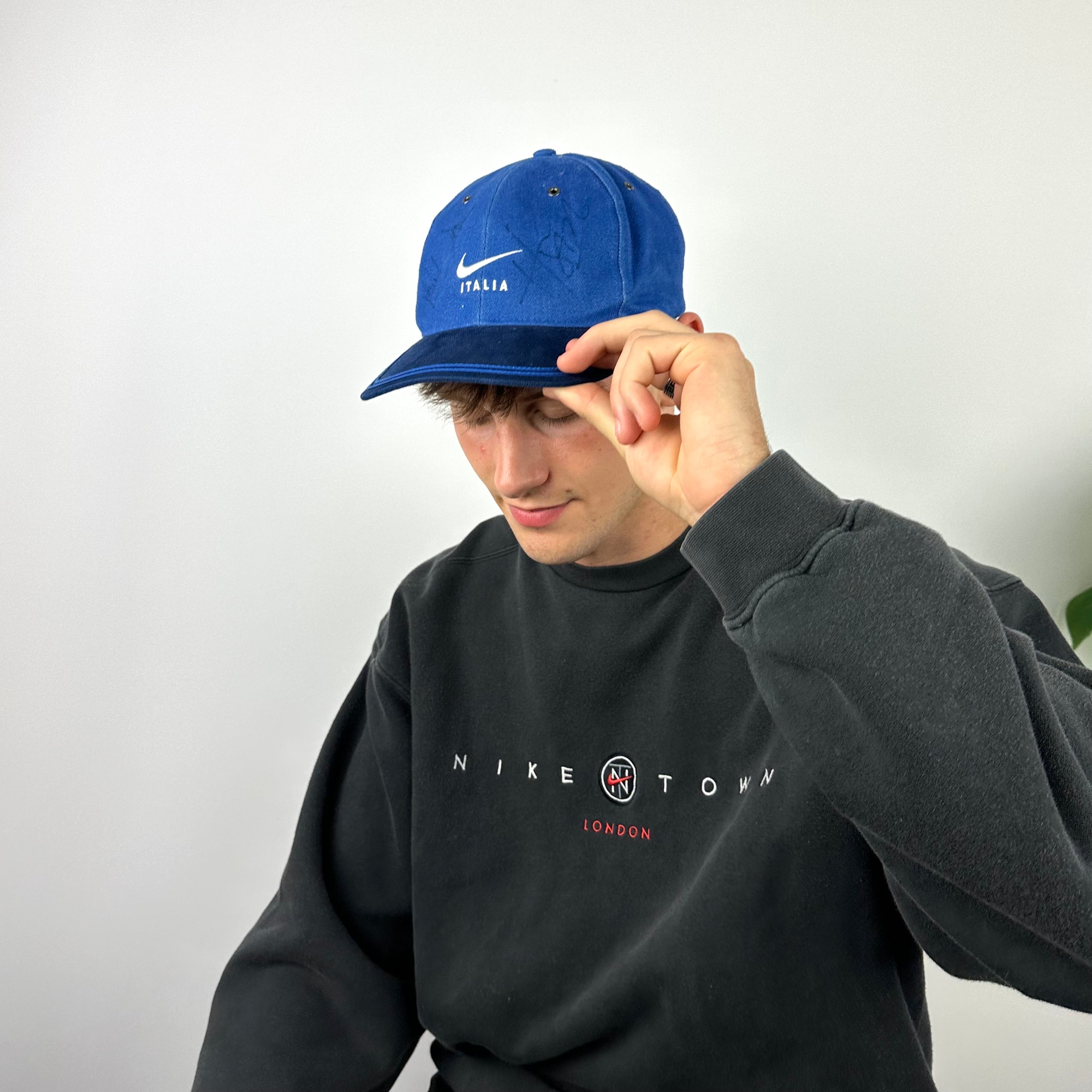 Nike X Italia RARE Blue Embroidered Spell Out Cap