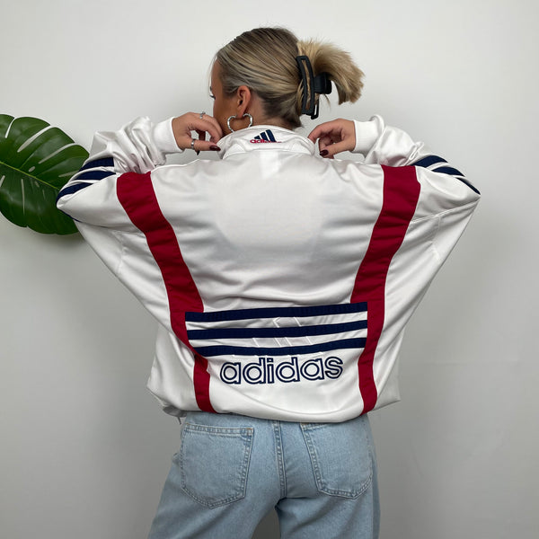 Adidas RARE Embroidered Spell Out Colour Block Zip Up Track Jacket (L)