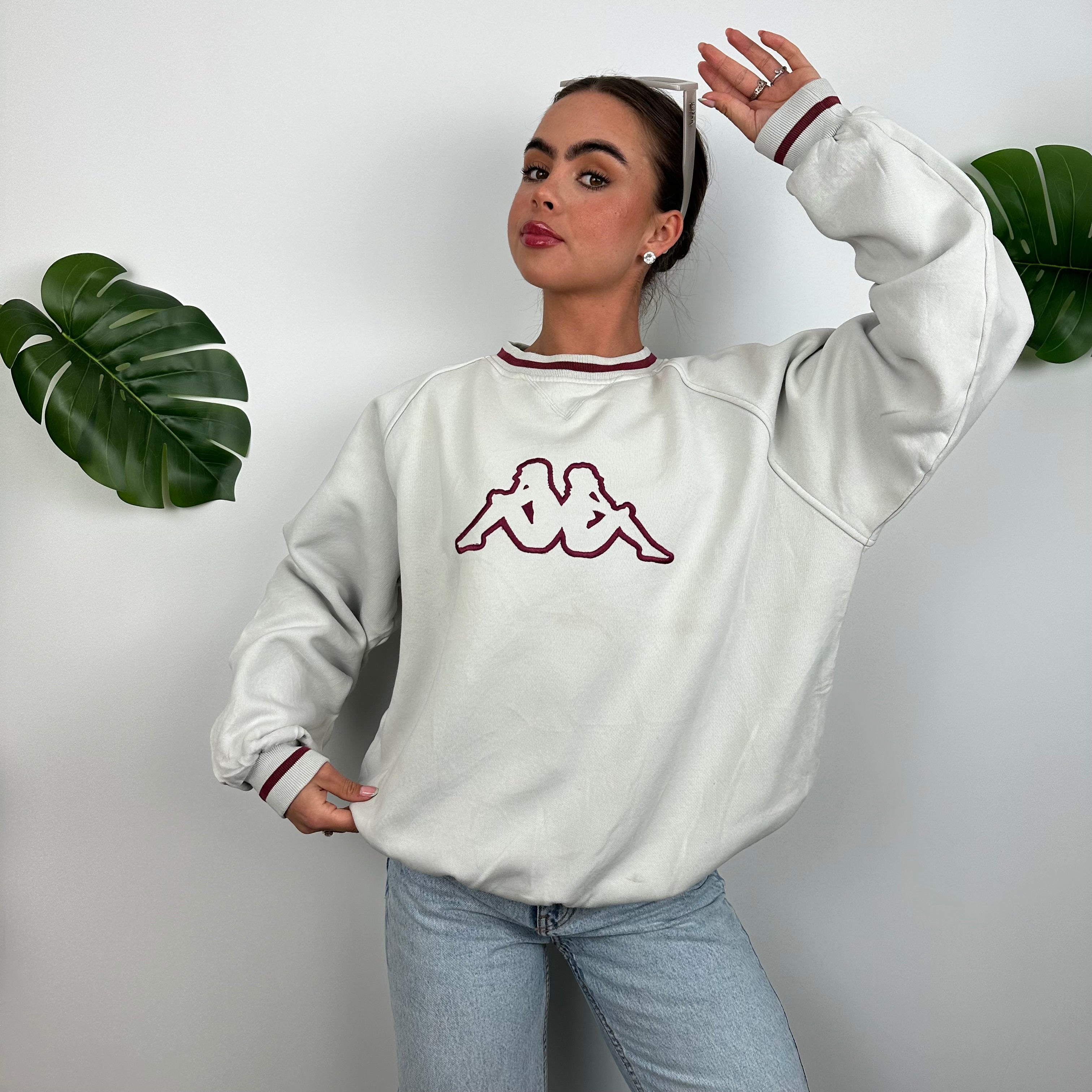 Kappa White Embroidered Logo Sweatshirt (M)