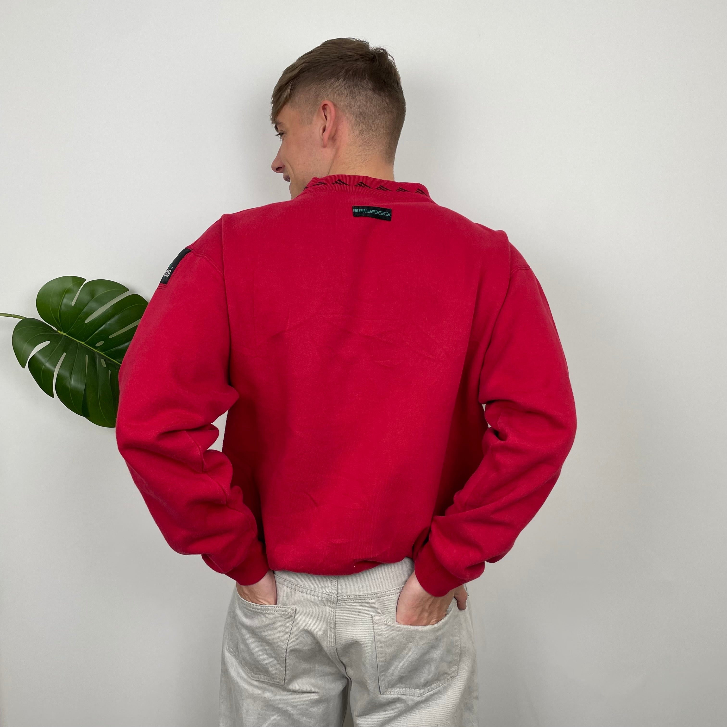 Adidas Equipment RARE Red Embroidered Spell Out Sweatshirt (M)