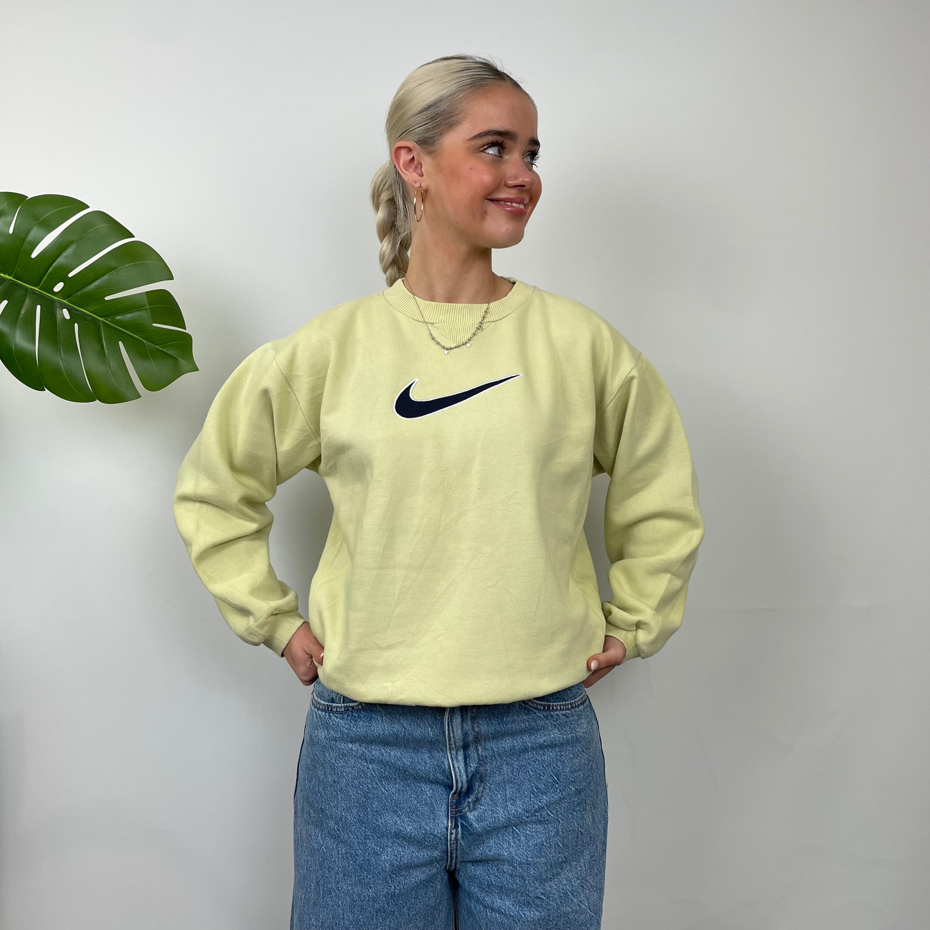 Nike Lime Embroidered Swoosh Sweatshirt (S)