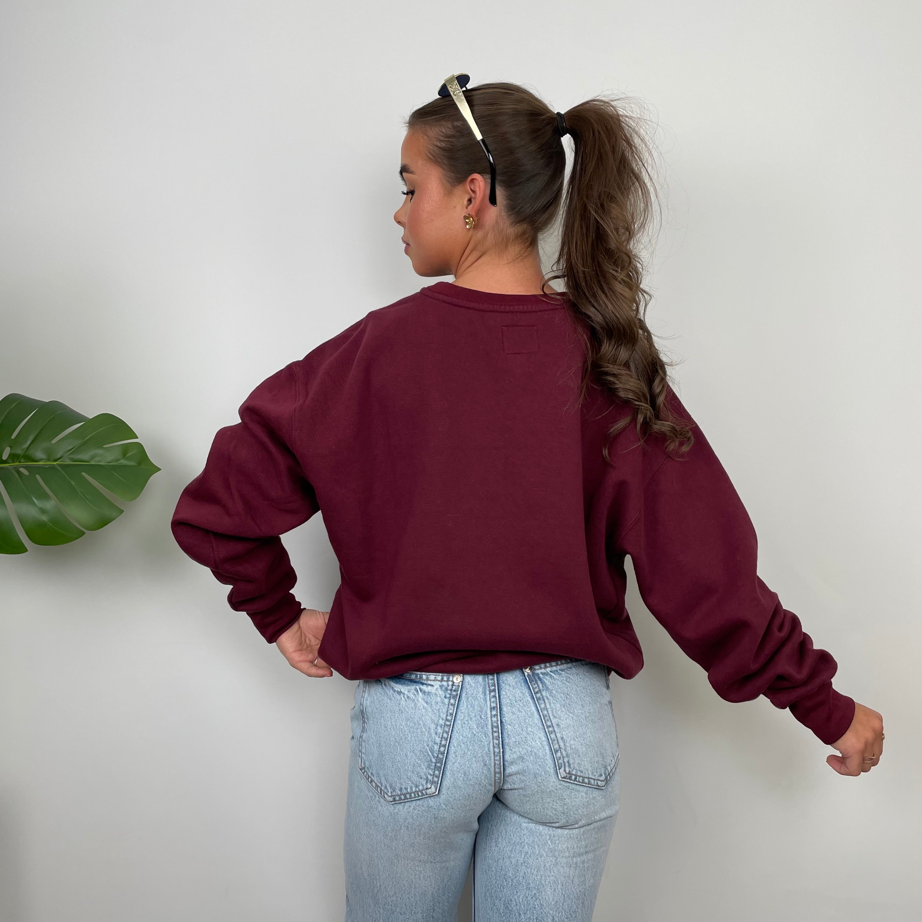 Nike Maroon Embroidered Swoosh Sweatshirt (M)