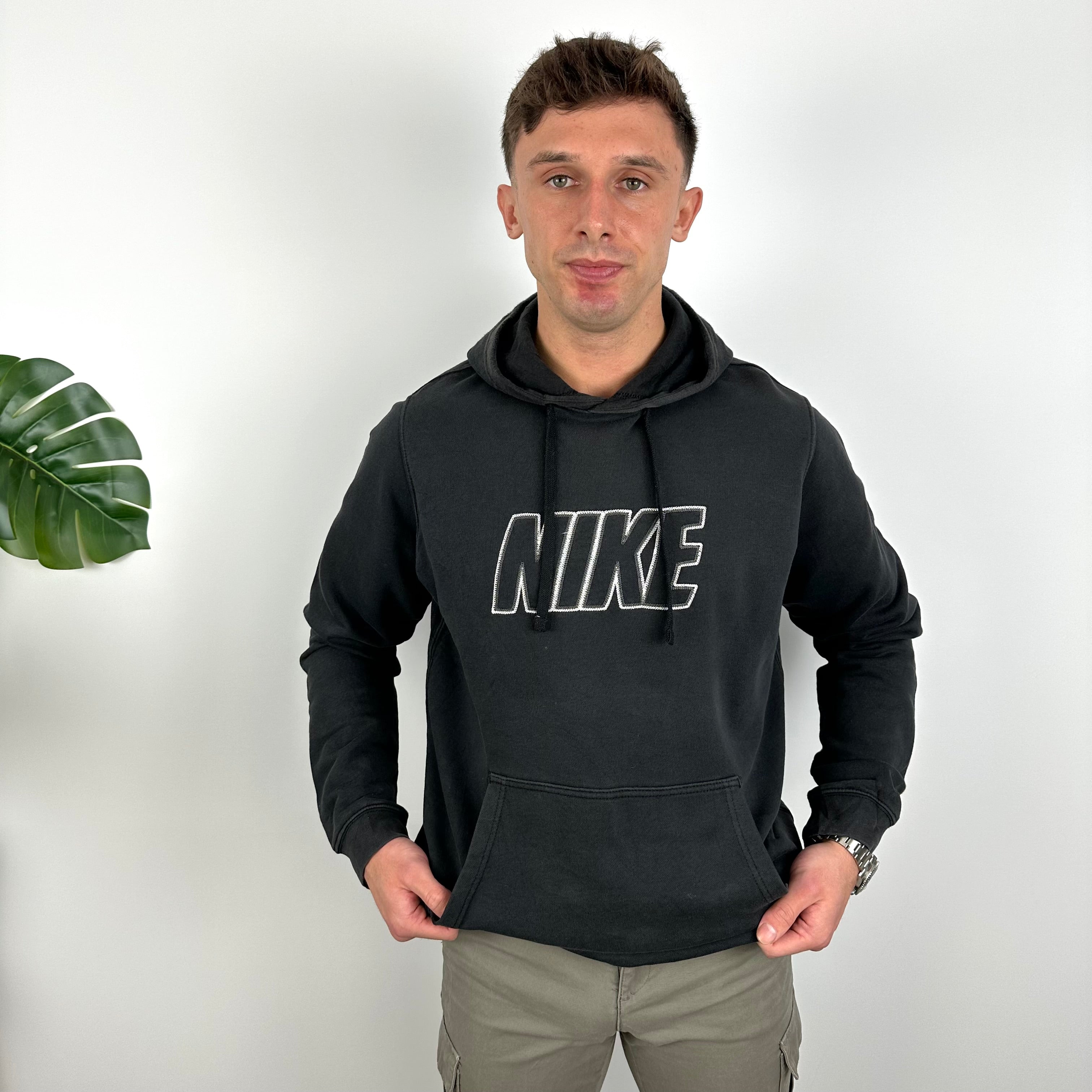 Nike Black Embroidered Spell Out Hoodie (L)