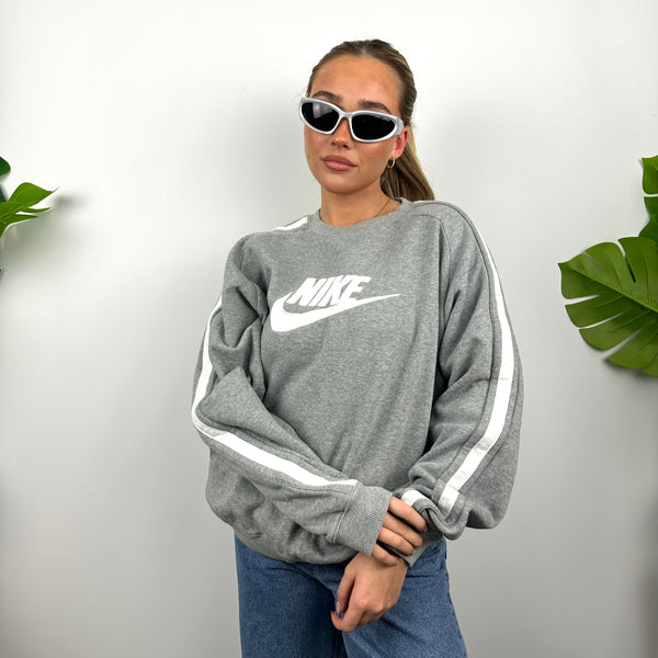 Nike Grey Embroidered Spell Out Sweatshirt (M)