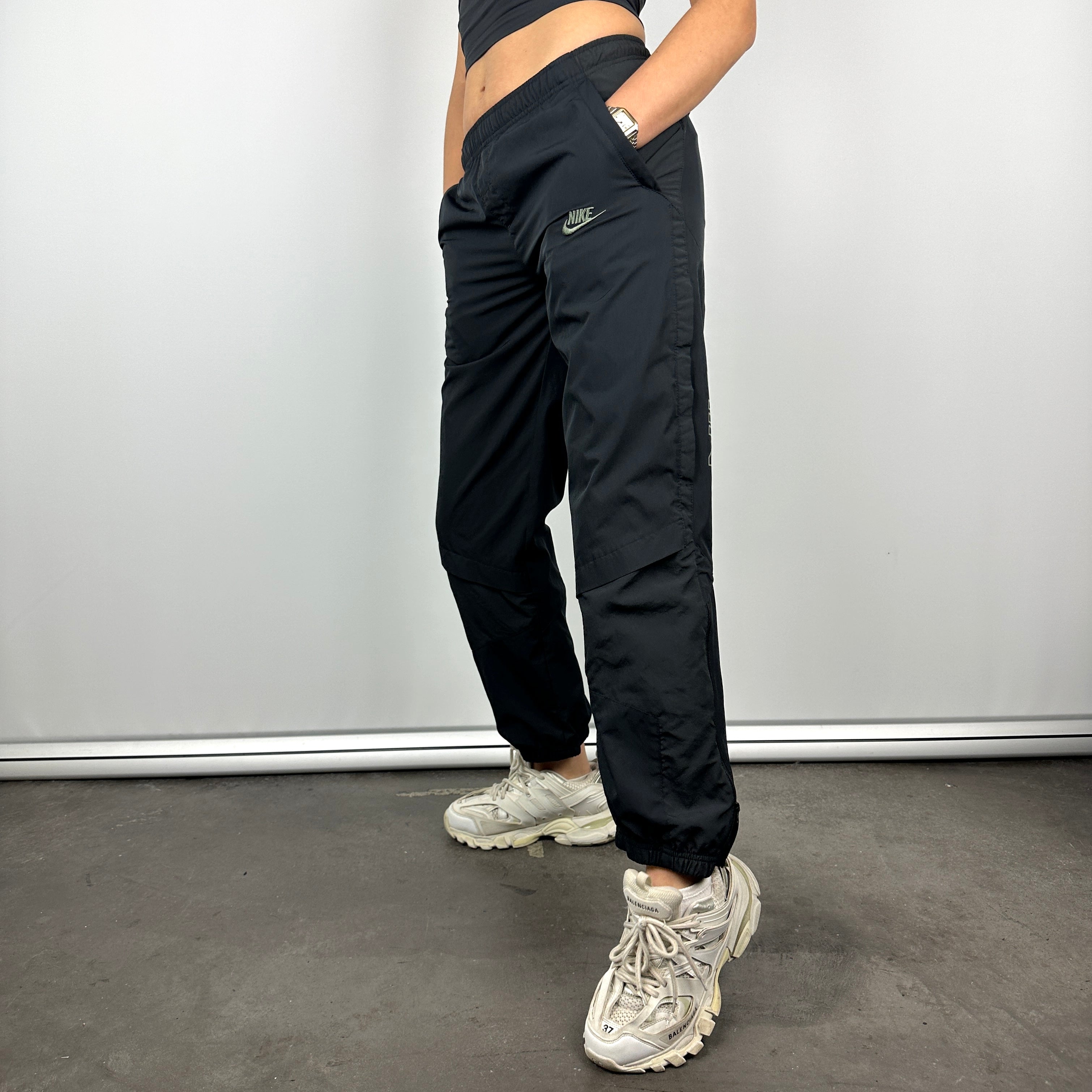 Nike Air Black Embroidered Spell Out Track Pants (S)