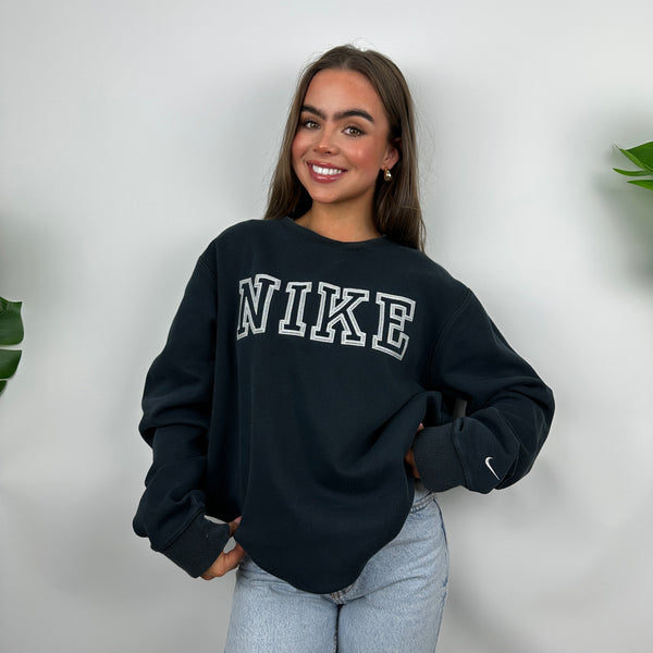 Nike Black Embroidered Spell Out Sweatshirt (L)