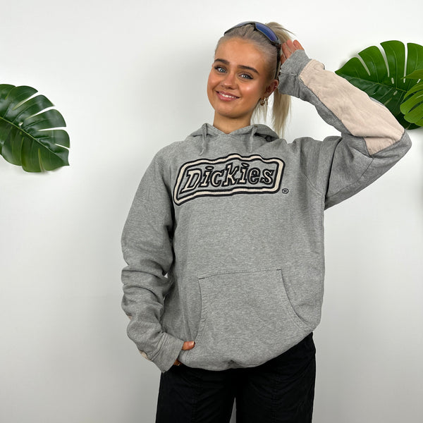 Dickies Grey Embroidered Spell Out Hoodie (L)