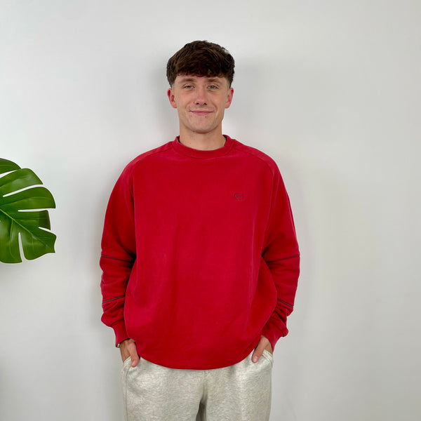 Nike RARE Red Embroidered Swoosh Sweatshirt (L)