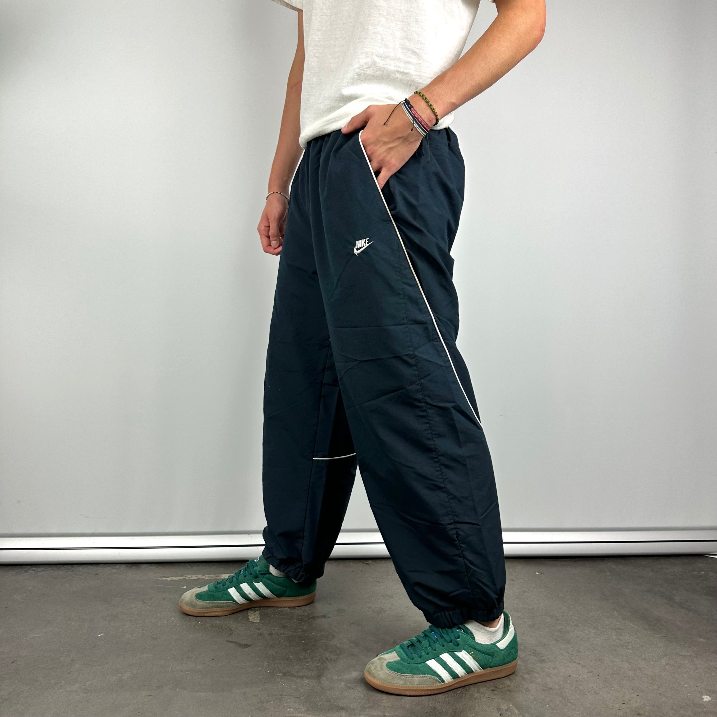 Nike Navy Embroidered Spell Out Track Pants (S)