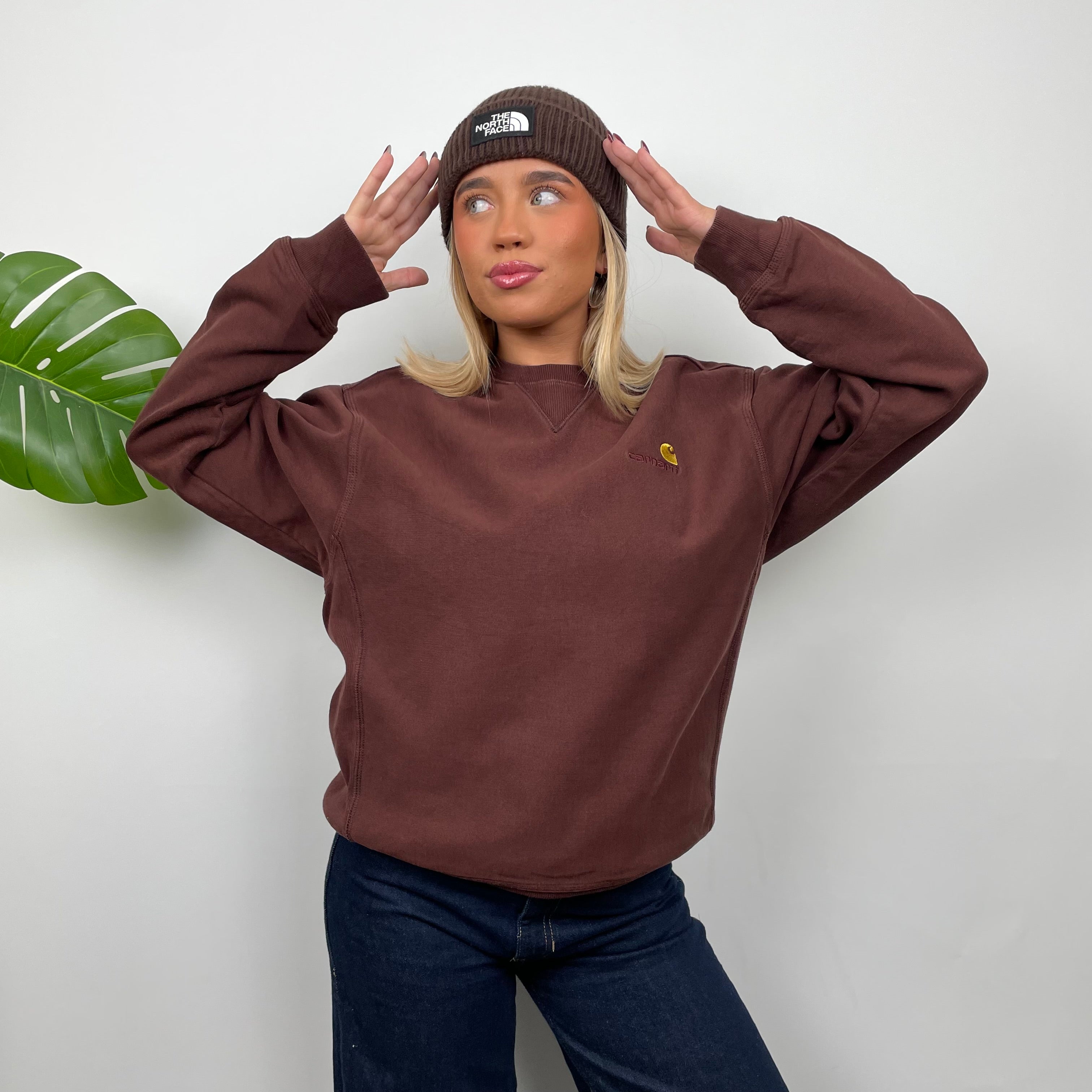 Carhartt Brown Embroidered Spell Out Sweatshirt (M)